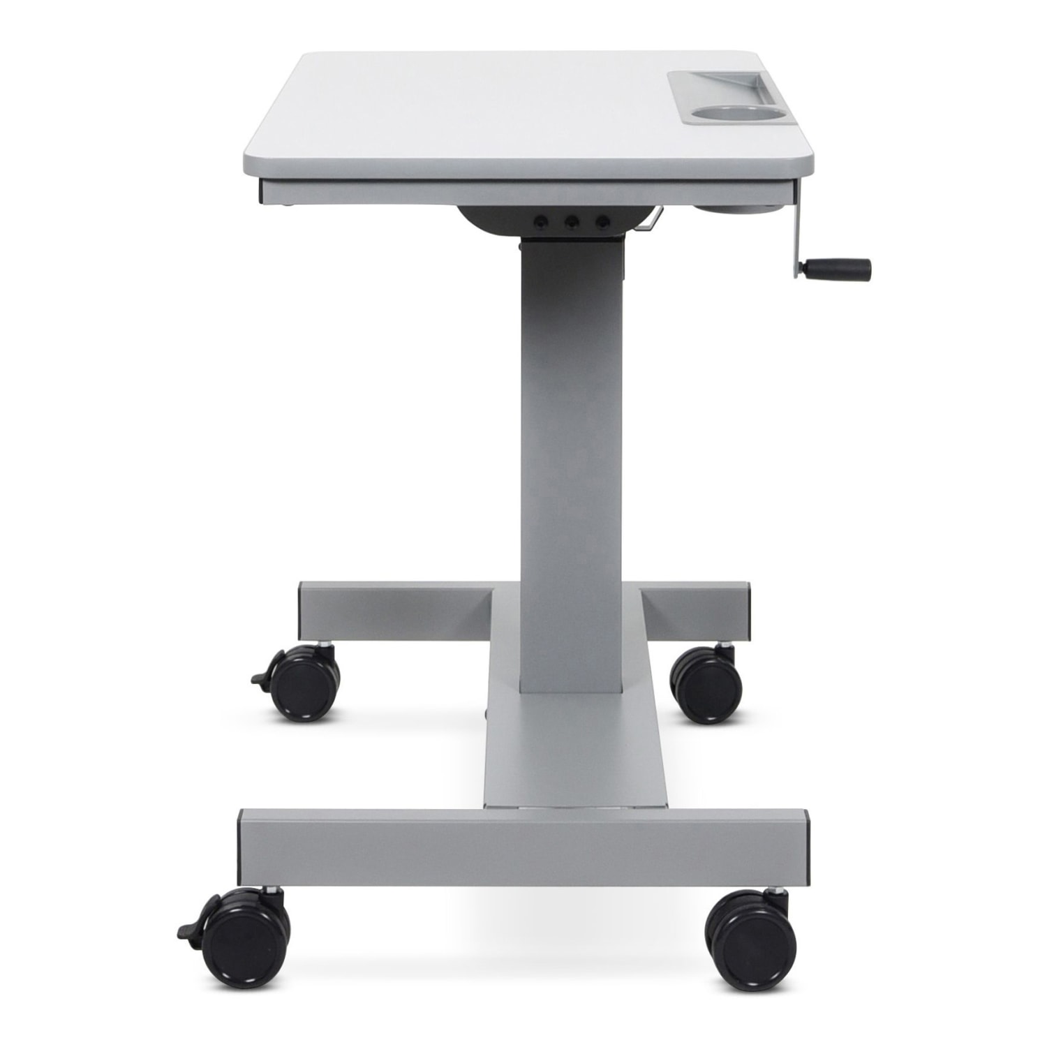 Luxor Crank Adjustable Sit/Stand 28inW Student Desk, White - Image 3