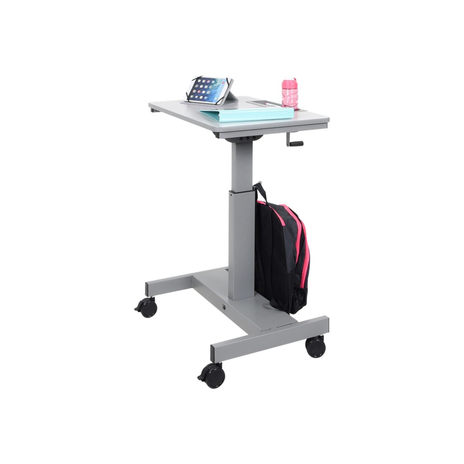 Luxor Crank Adjustable Sit/Stand 28inW Student Desk, White - Image 4