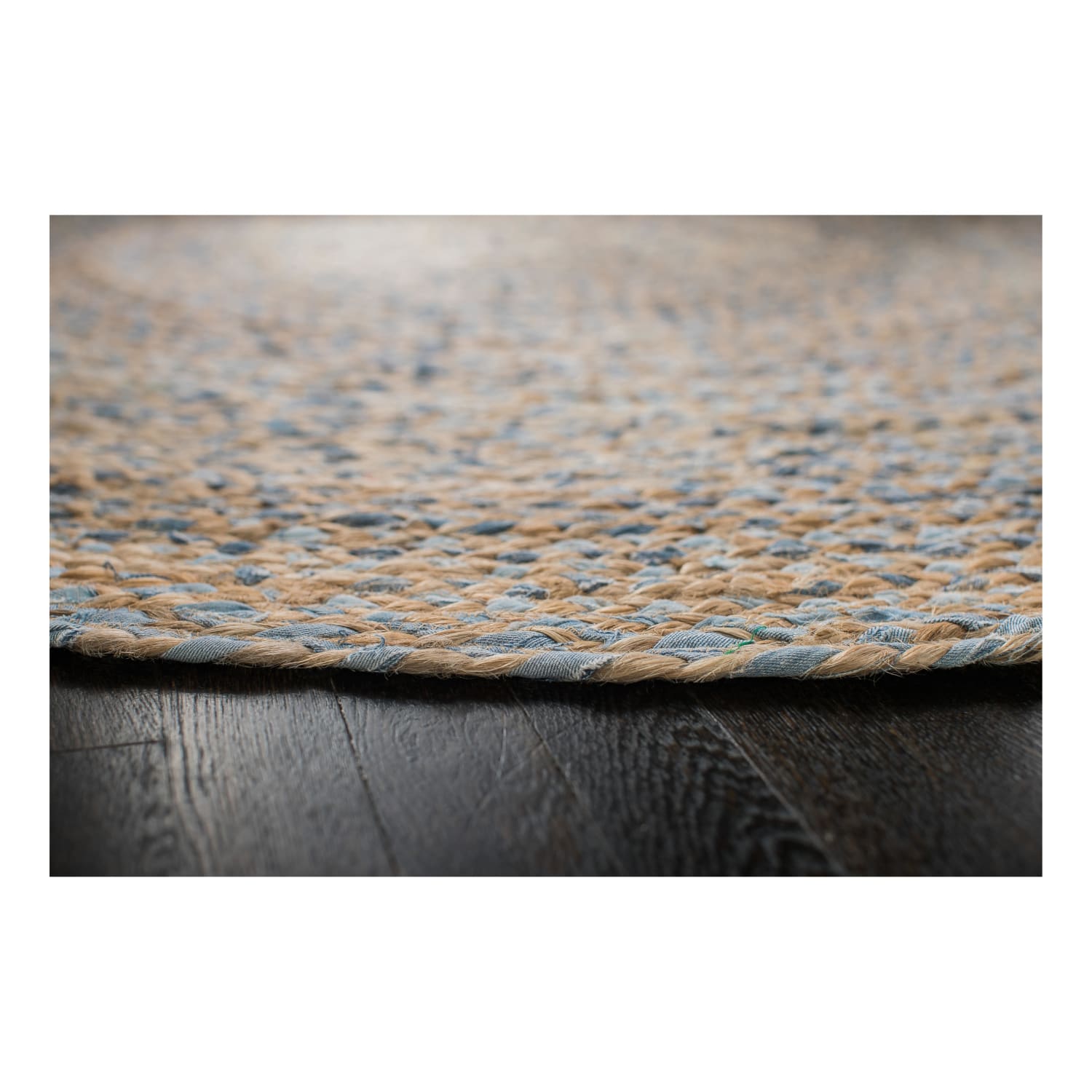 Anji Mountain Kerala Natural Jute Rug, Denim, 4ft, Multicolor - Image 5