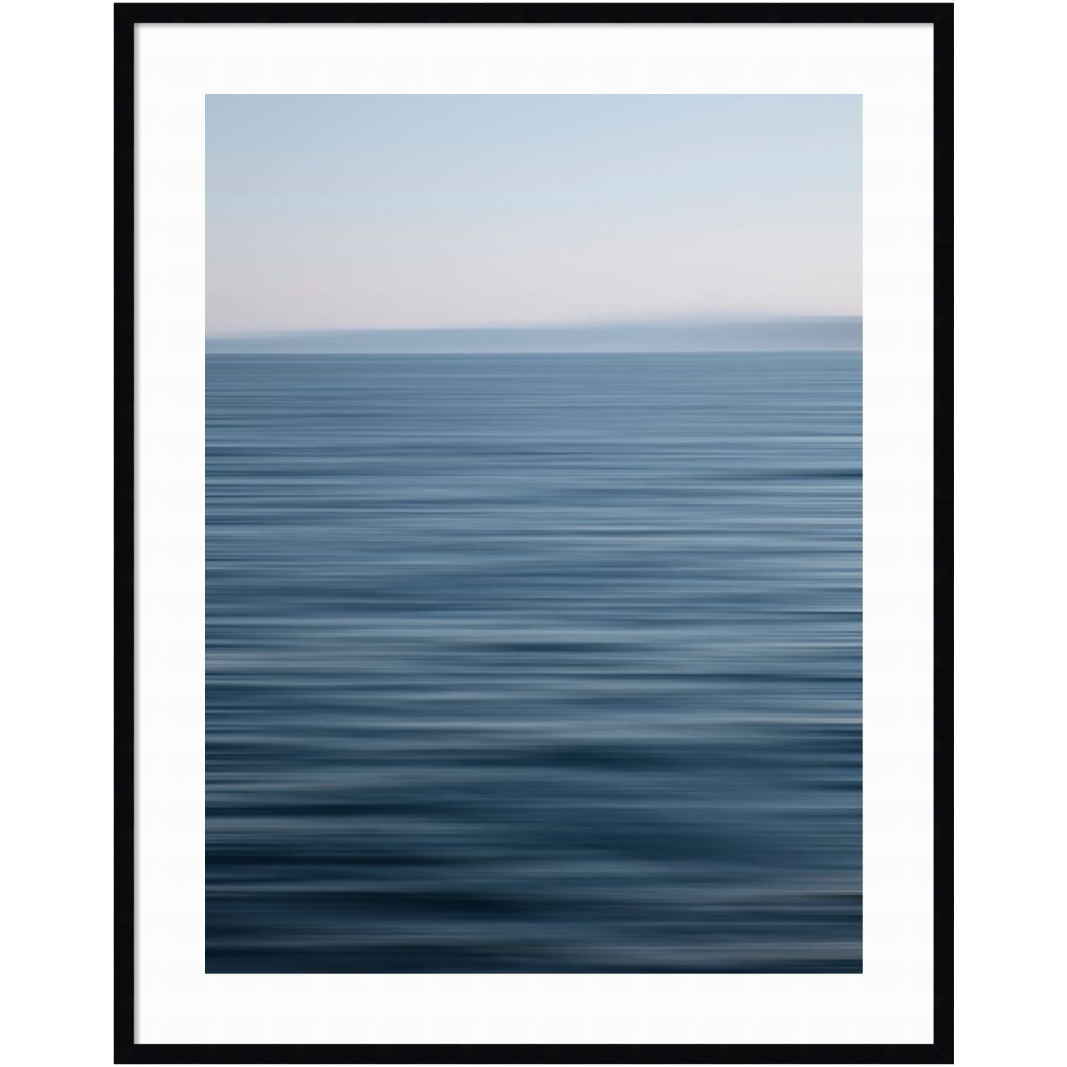 Amanti Art Abstract Blue Horizon by Savanah Plank Wood Framed Wall Art Print, 43inH x 34inW, Black