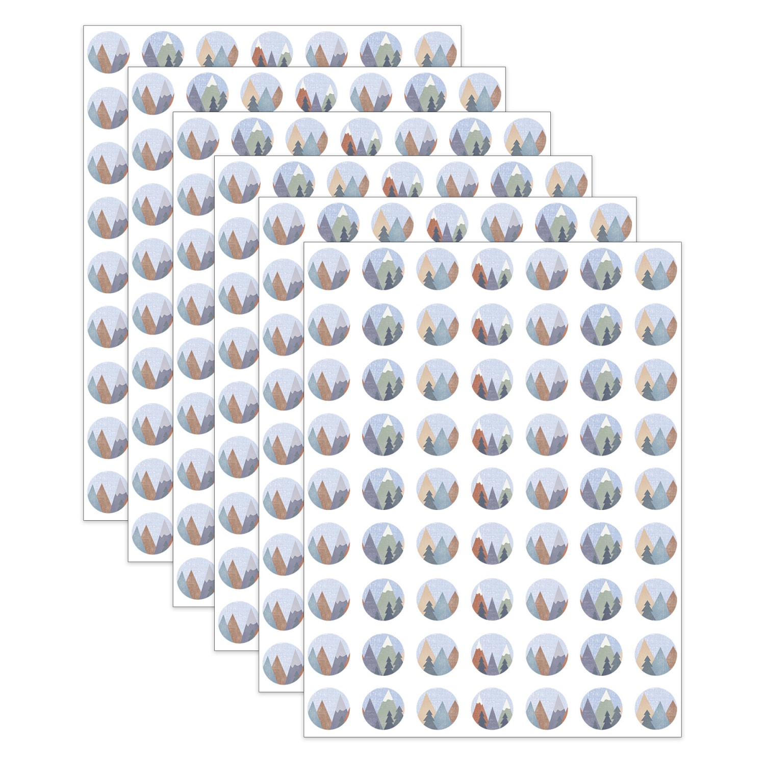 Teacher Created Resources Mini Stickers, Moving Mountains, 378 Per Pack, 6 Packs