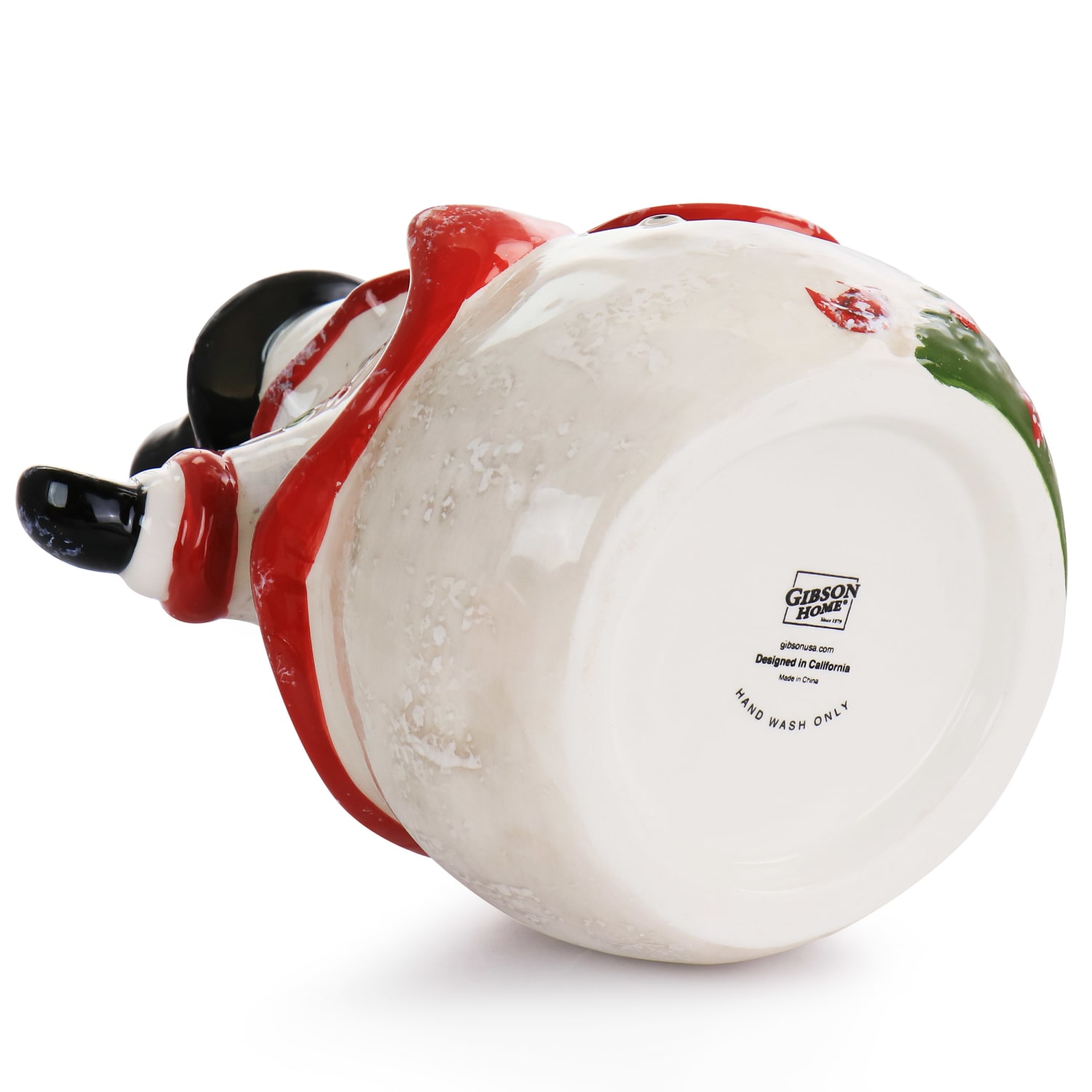 Gibson Home Snowman Hug Durastone Cookie Jar, 10inH x 8-5/8inW x 5-1/2inD, White - Image 6