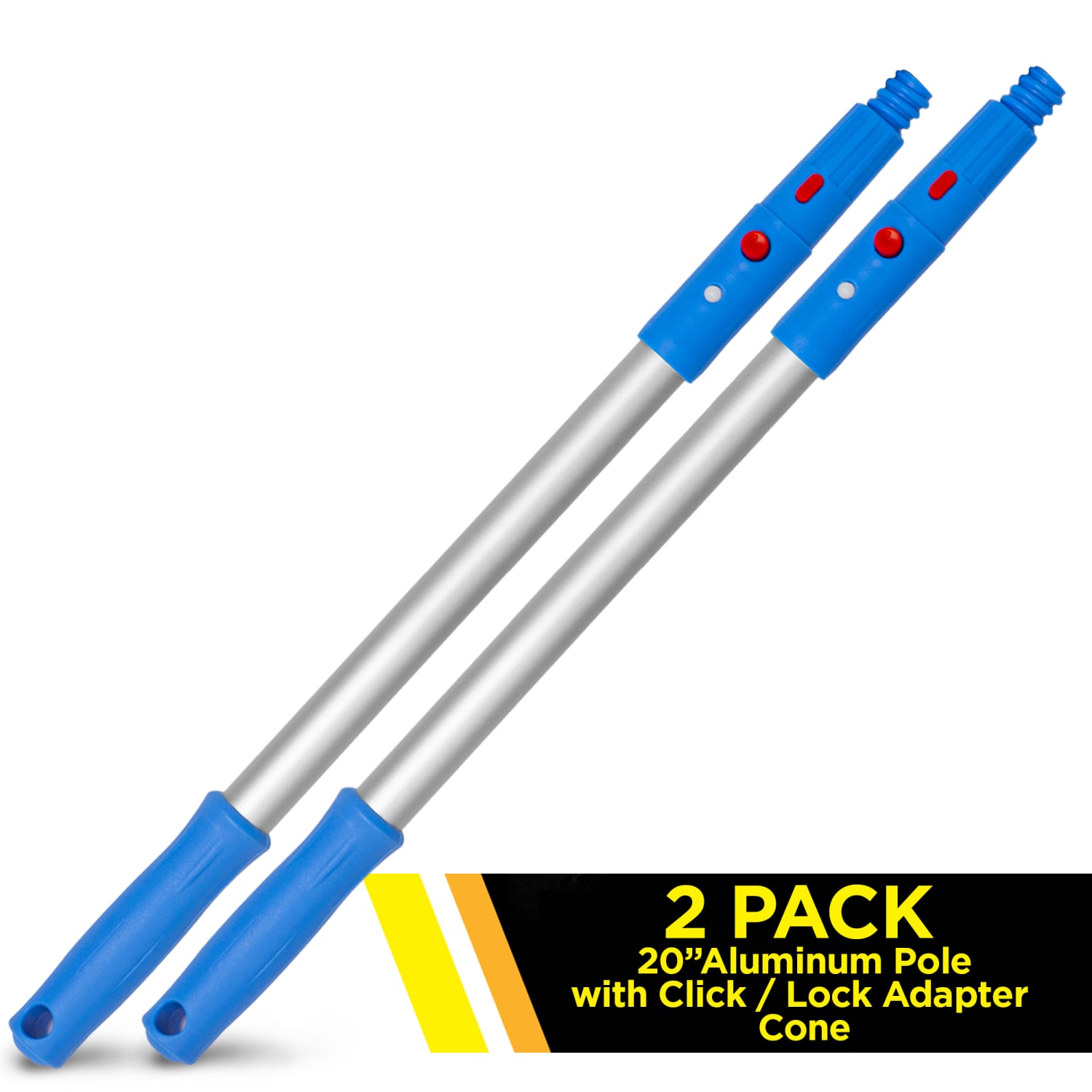 Gritt Commercial Aluminum Poles, 20in, Blue/Silver, Pack Of 2 Poles - Image 3