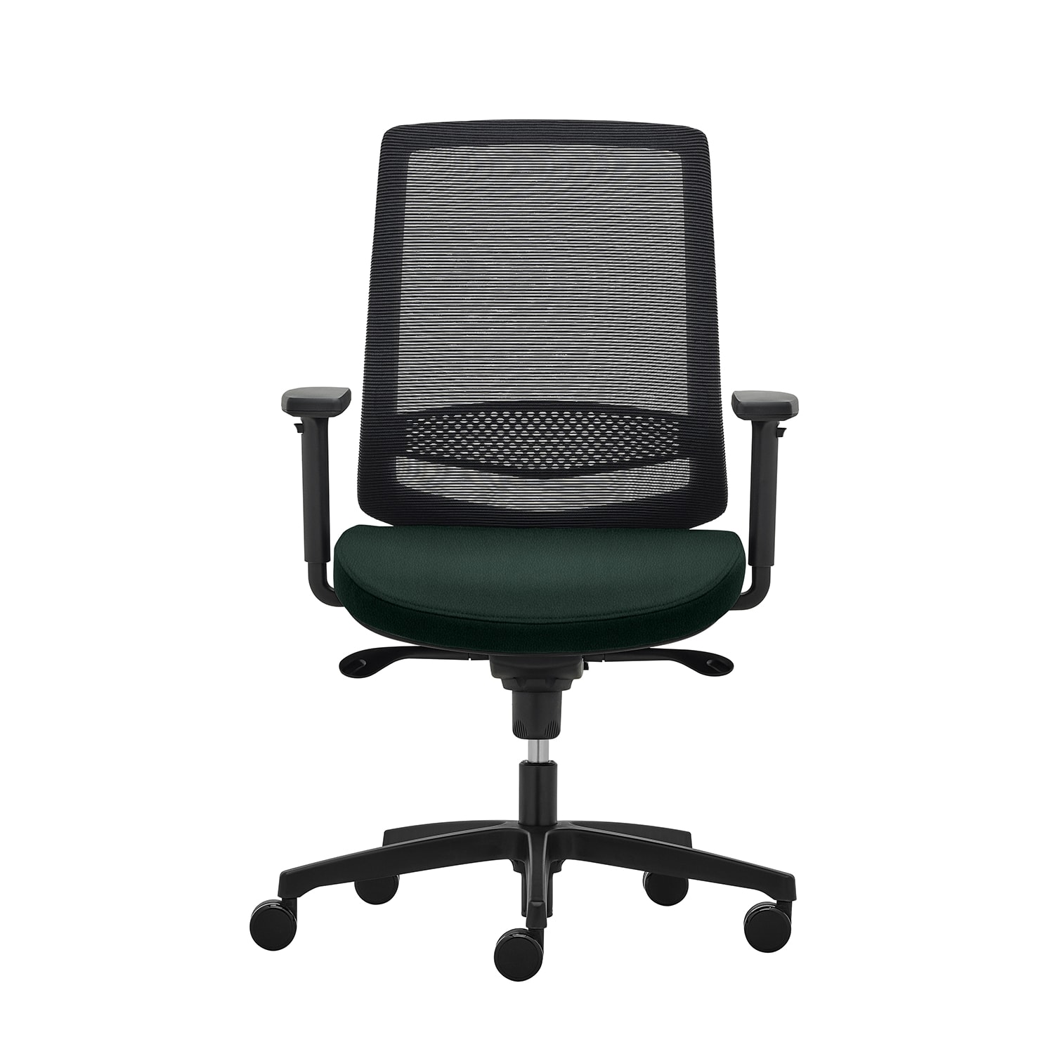 WorkPro Expanse Ergonomic Antimicrobial Vinyl/Mesh Mid-Back Task Chair, Black