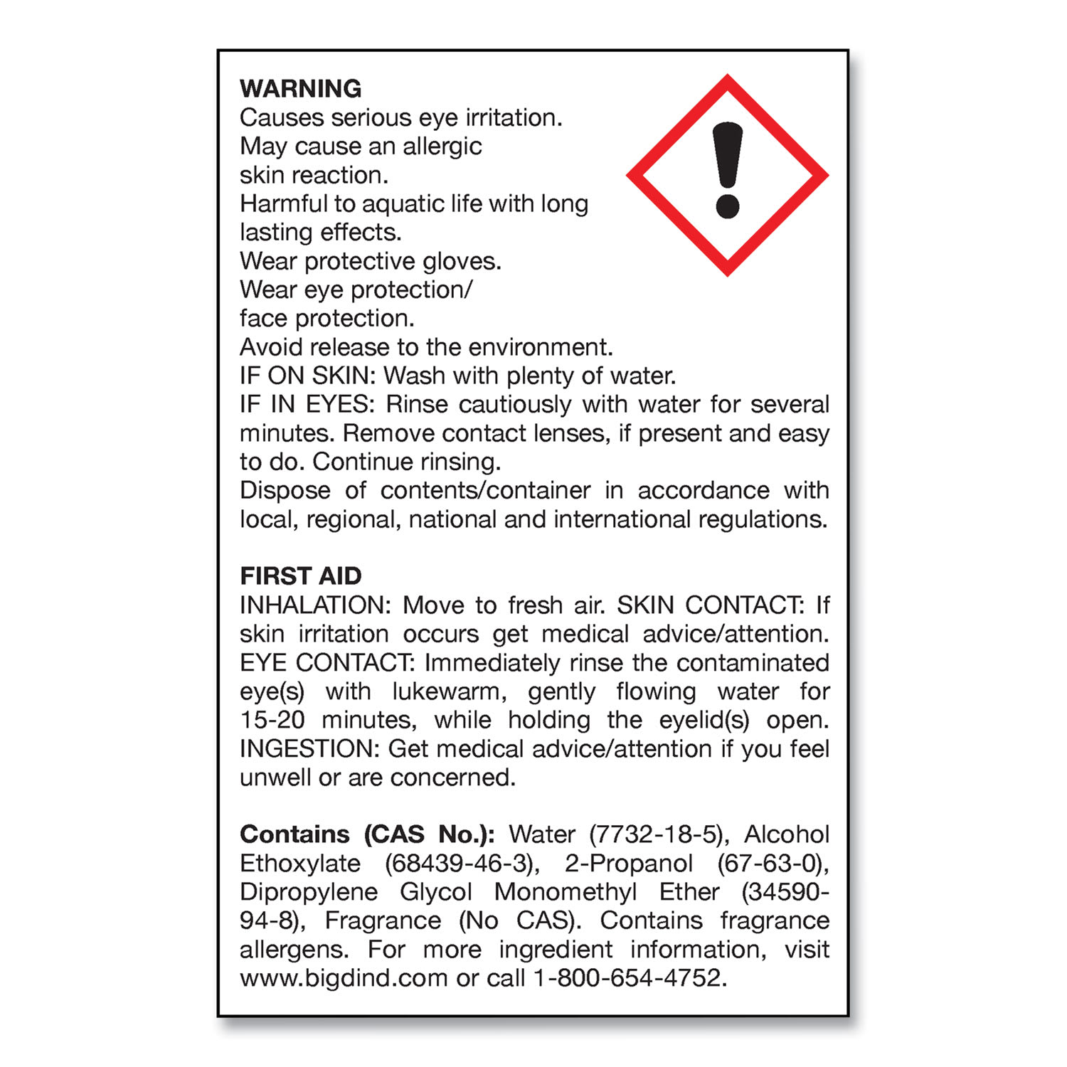 Big D Industries Water-Soluble Deodorant, Mountain Air, 32 oz Bottle, 12/Carton - Image 4