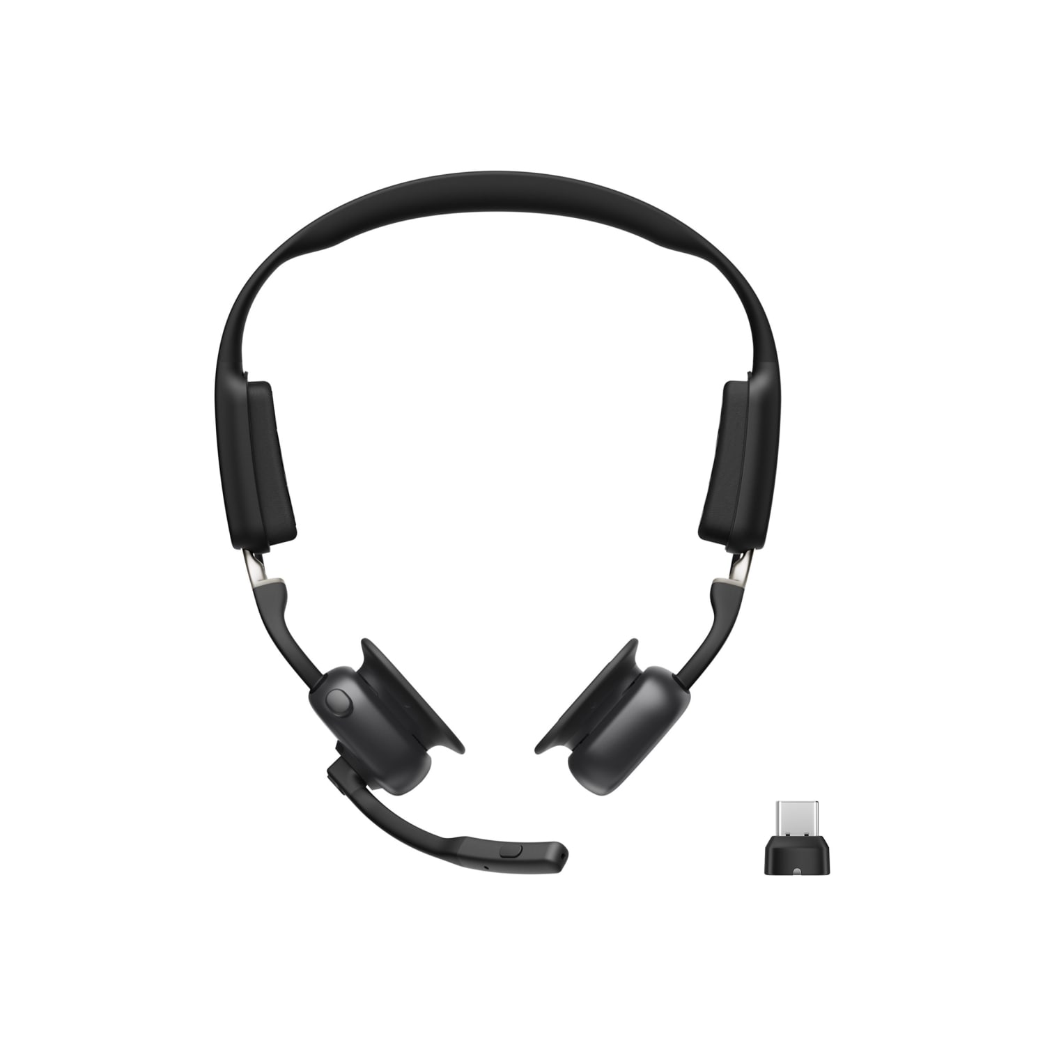 SHOKZ OpenMeet UC - Headset - open ear - vertical - Bluetooth - wireless - USB-C via Bluetooth adapter - black - Zoom Certified