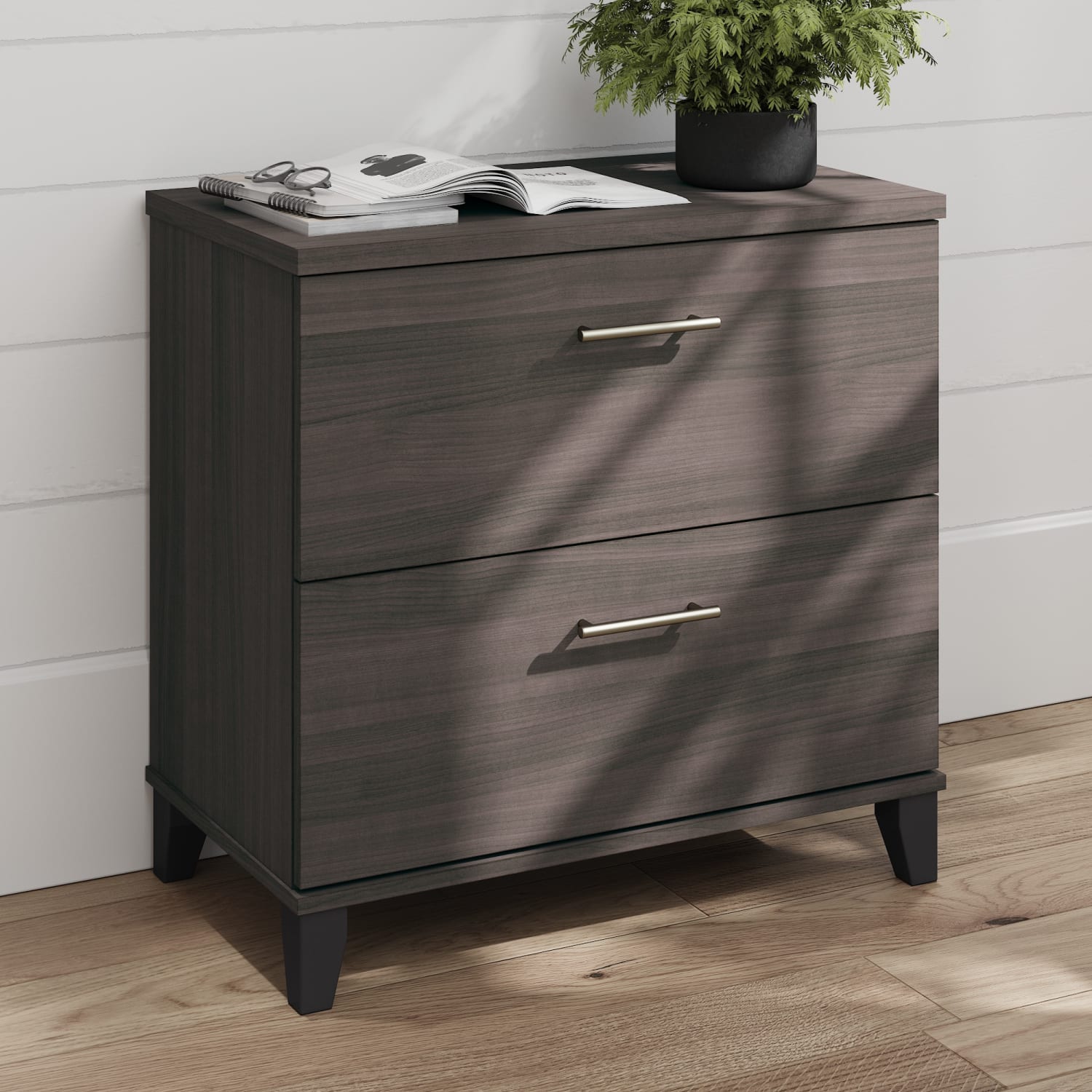 Bush Business Furniture Somerset 29-9/16inW x 16-11/16inD Lateral 2-Drawer File Cabinet, Storm Gray, Standard Delivery - Image 3