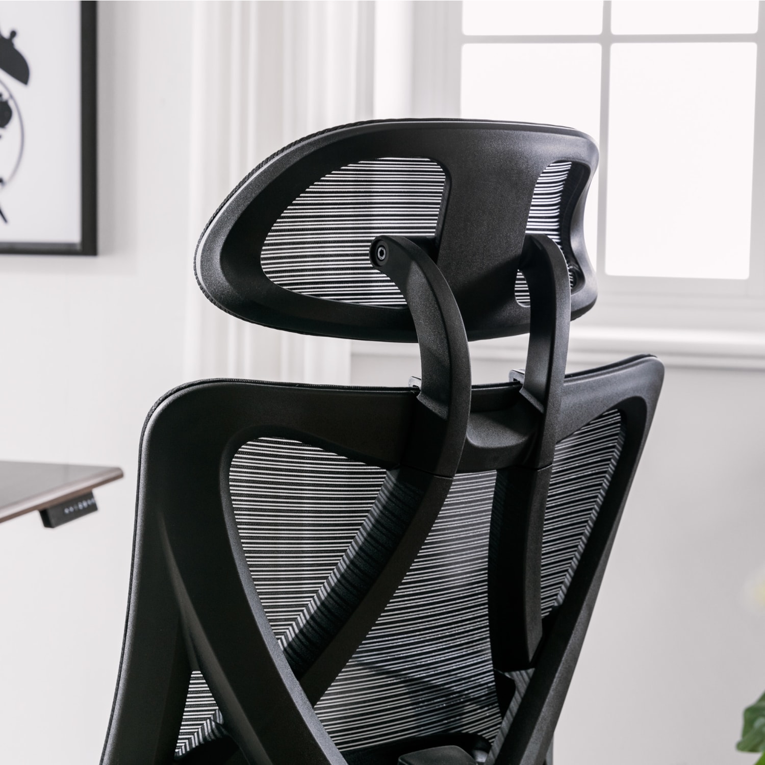 Serta SitTrue Ridgefield Ergonomic Mesh/Vegan Leather High-Back Task Office Chair, Black - Image 9