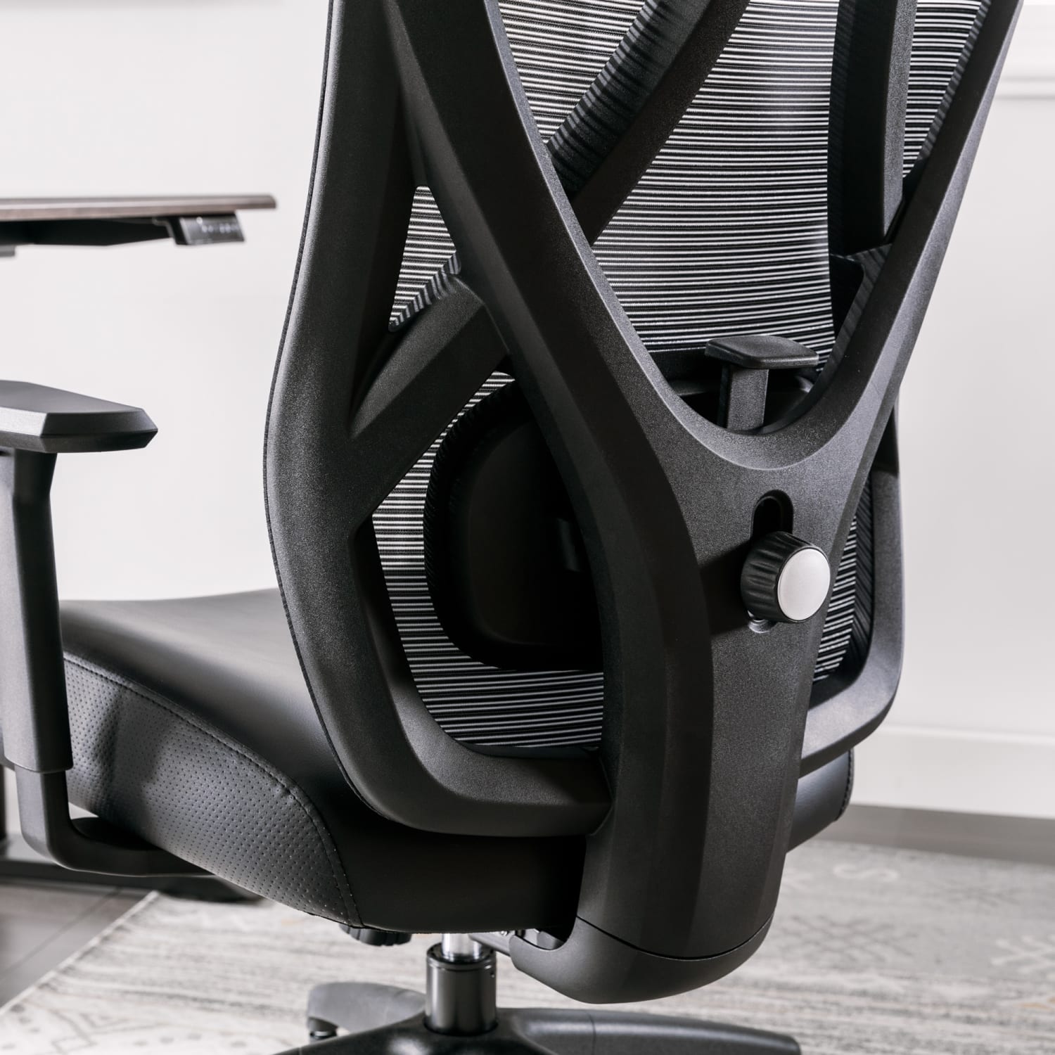 Serta SitTrue Ridgefield Ergonomic Mesh/Vegan Leather High-Back Task Office Chair, Black - Image 10