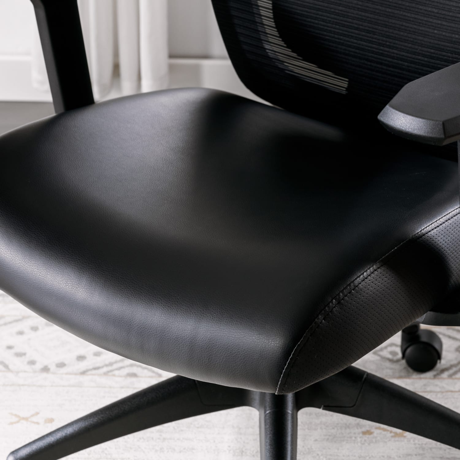 Serta SitTrue Ridgefield Ergonomic Mesh/Vegan Leather High-Back Task Office Chair, Black - Image 12