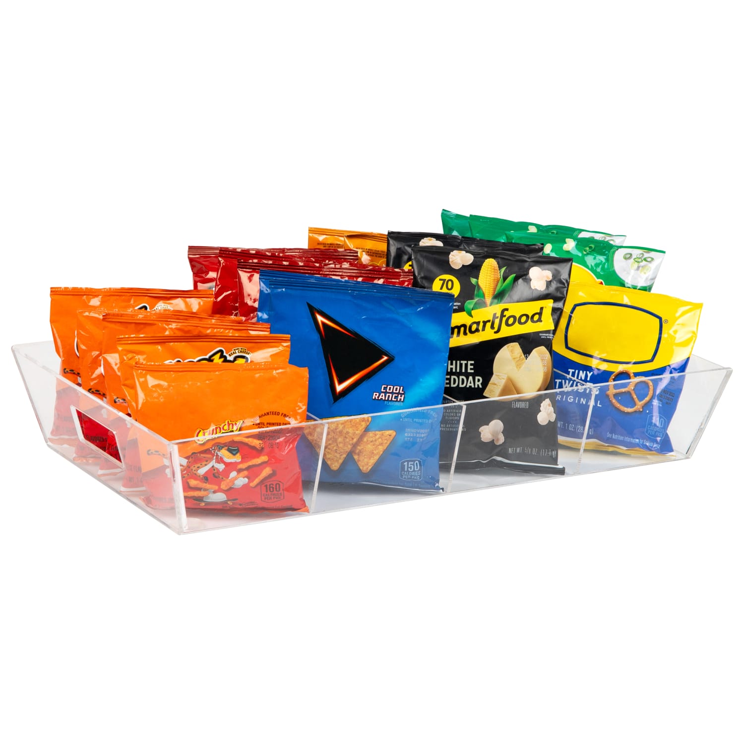 Mind Reader Snack Tray Condiment Organizer, 3-3/8inH x 11-3/8inW x 19-1/4inD, Clear - Image 5