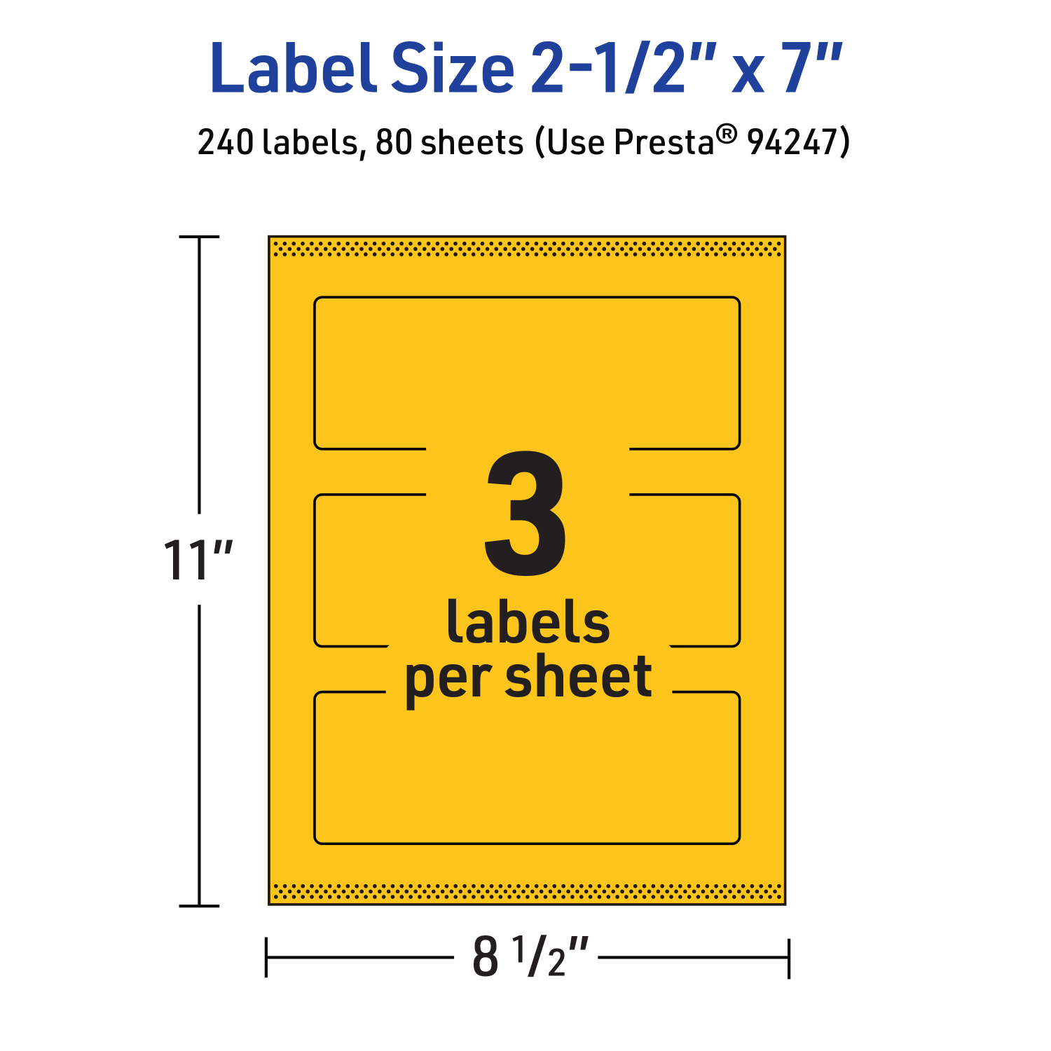 Avery Print-To-The-Edge Labels With Sure Feed Technology, 94247-BYP80, Rectangle, 2-1/2in x 7in, Matte Bright Yellow, Pack of 240 - Image 6
