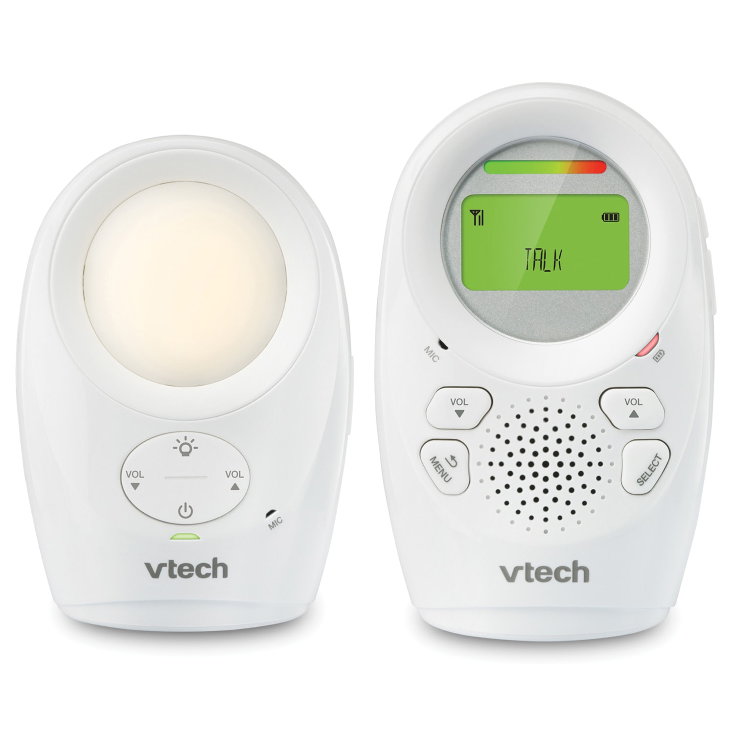 VTech Digital Audio Baby Monitor With Enhanced Range, 1.93inH x 8.1inW x 4.32inD, White - Image 4