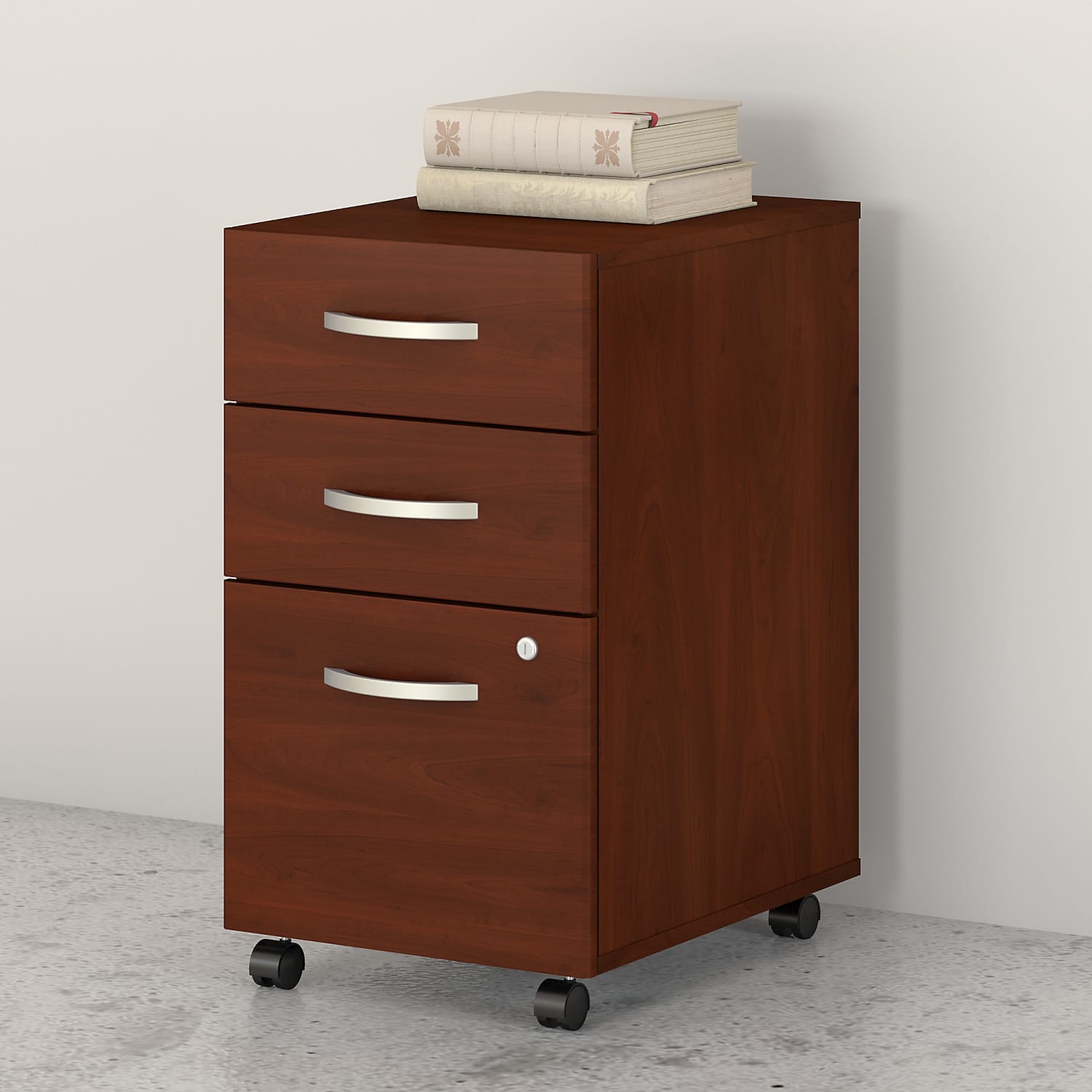 Bush Business Furniture Studio C 20-1/6inD Vertical 3-Drawer Mobile File Cabinet, Hansen Cherry, Delivery - Image 3