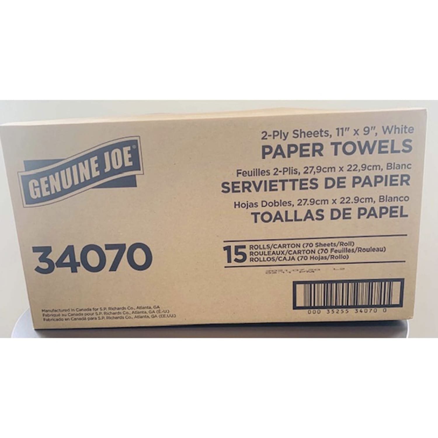 Genuine Joe 2-ply Paper Towel Rolls - 2 Ply - 9in x 11in - 70 Sheets/Roll - White - Paper - Absorbent, Soft, Perforated, Tear Resistant - For Hand, Food Service, Kitchen, Breakroom - 15 / Carton - Image 5