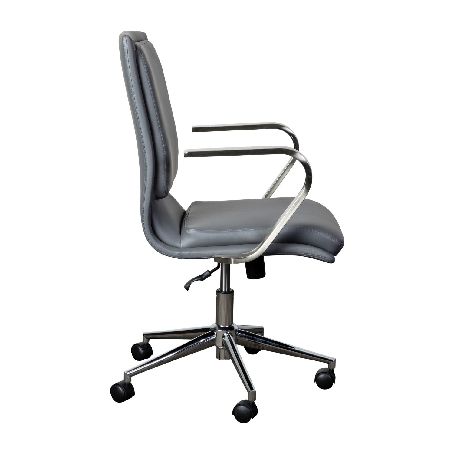 Flash Furniture James Faux Leather Mid Back Designer Executive Upholstered Office Chair GrayChrome PopularChairscom