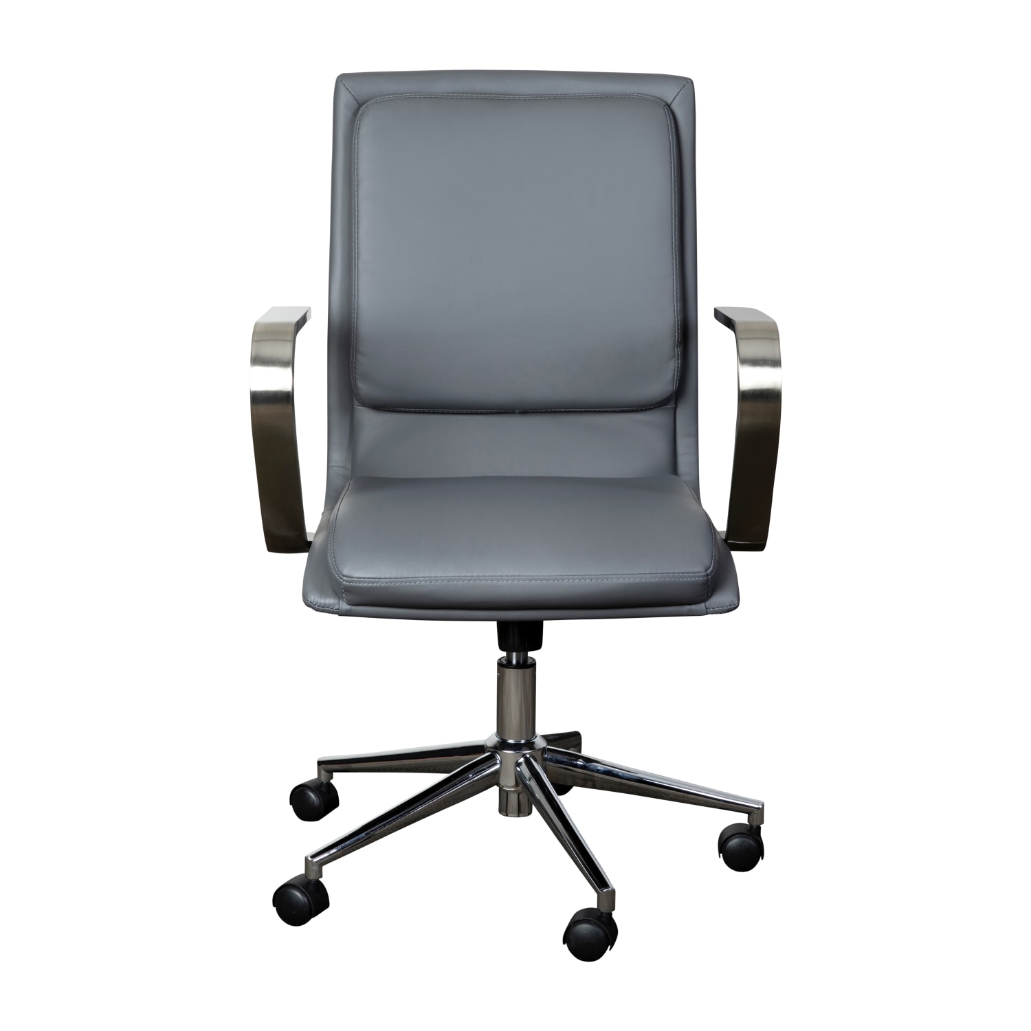 Flash Furniture James Faux Leather Mid Back Designer Executive Upholstered Office Chair GrayChrome PopularChairscom
