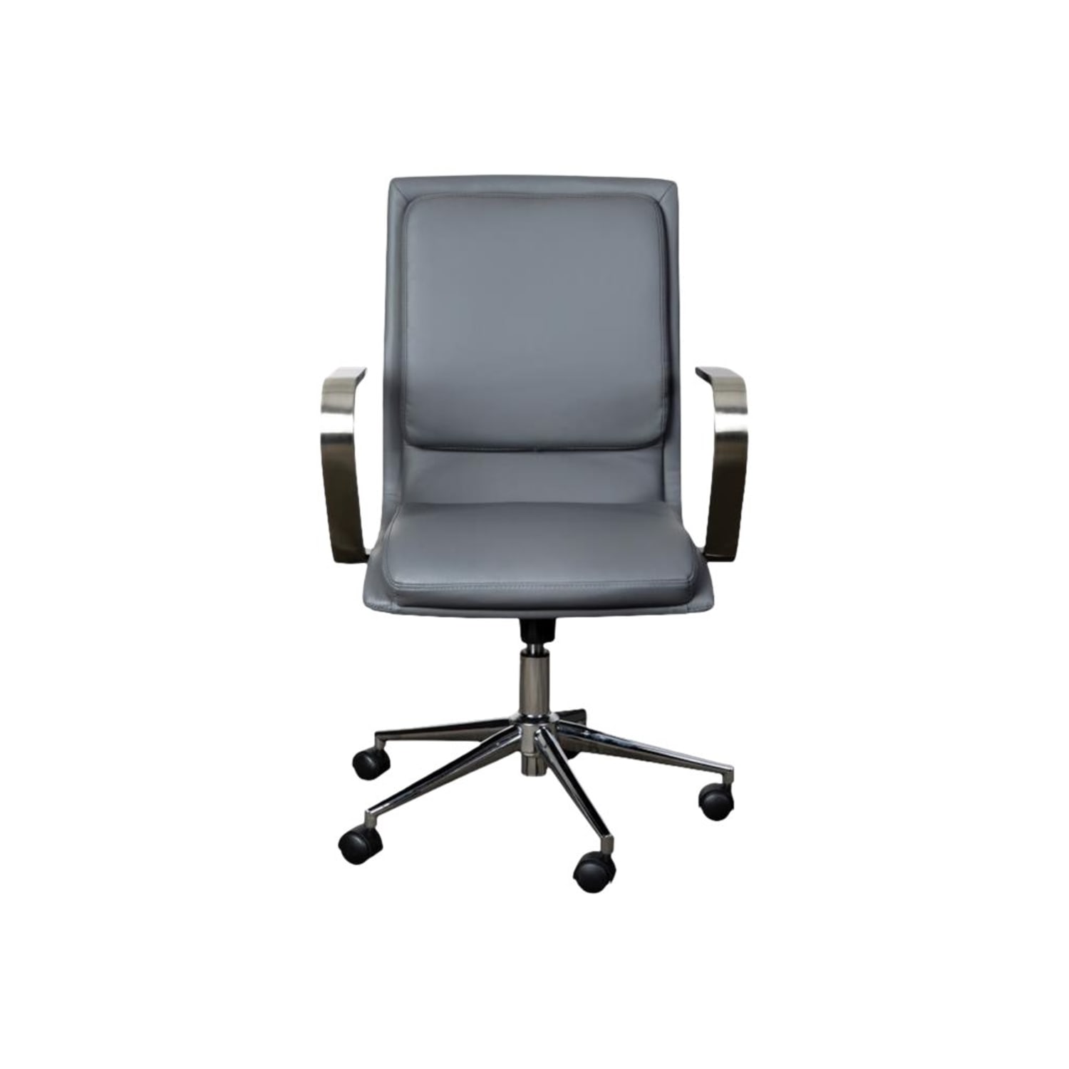 Flash Furniture James Faux Leather Mid Back Designer Executive Upholstered Office Chair GrayChrome PopularChairscom