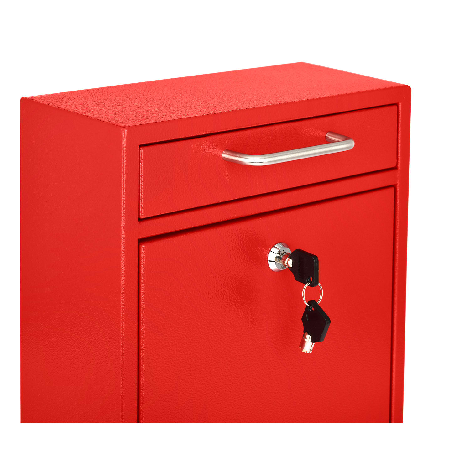AdirOffice Medium Mail Wall-Mount Drop Box With High Security Key Locking System, 12inH x 10-7/16inW x 4-1/2inD, Red - Image 3
