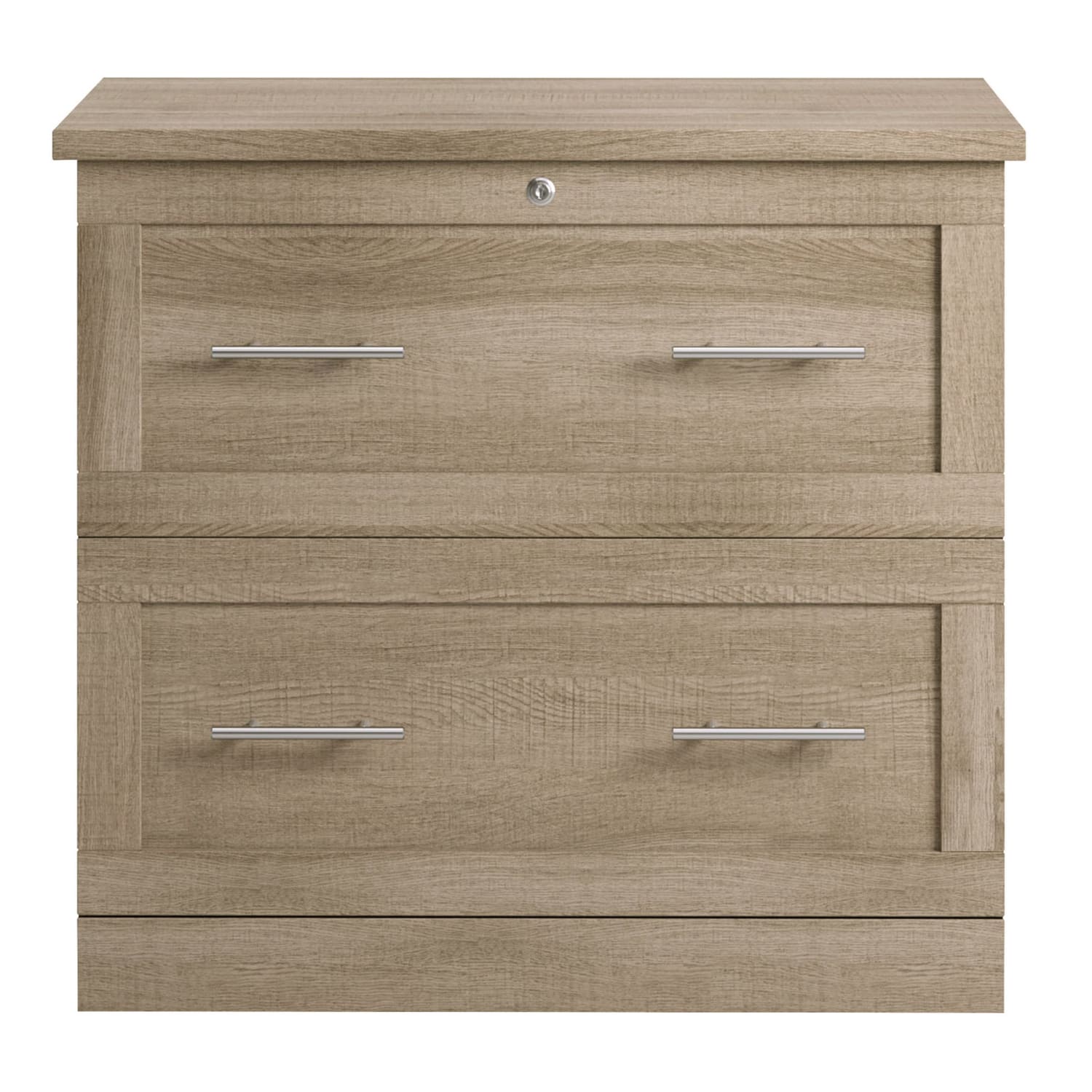 Realspace 29-7/16inW x 18-1/2inD Lateral 2-Drawer File Cabinet, Spring Oak - Image 3