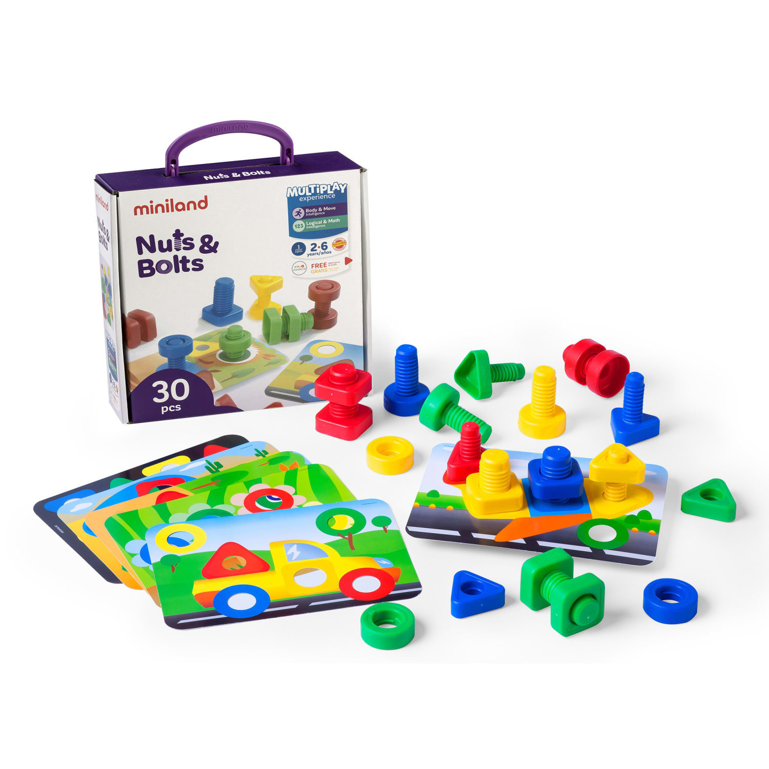 Miniland Nuts & Bolts School Activity Set, 24-Piece Set