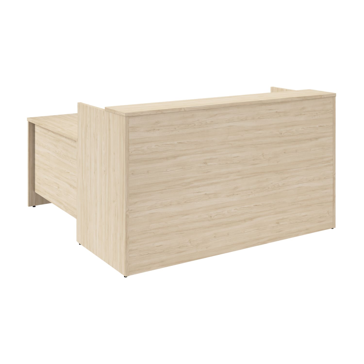 Bush Business Furniture Arrive 72inW L Shaped Reception Desk with Shelf, Natural Elm, Standard Delivery - Image 3