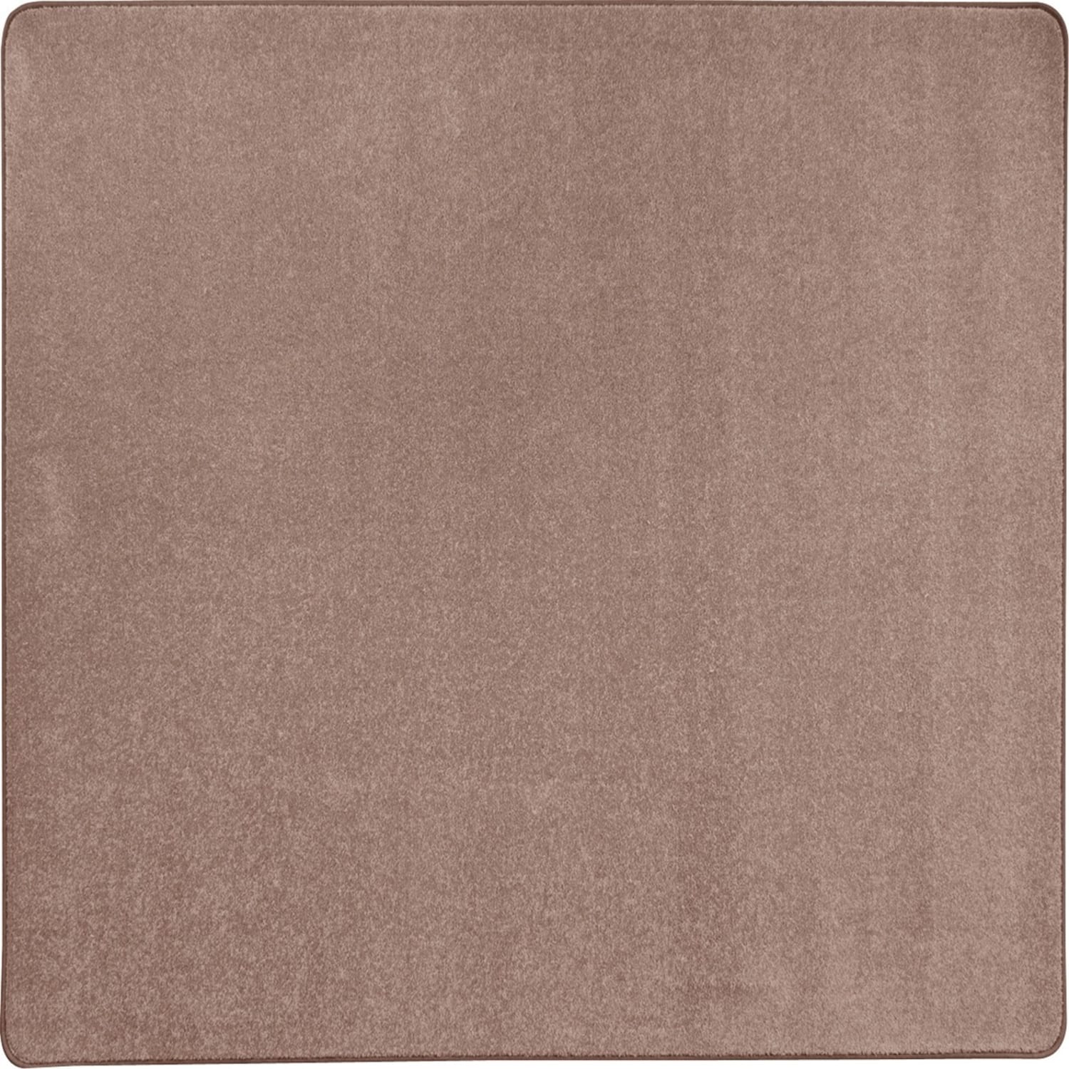 Joy Carpets Kid Essentials Solid Color Square Area Rug, Endurance, 6ft x 6ft, Taupe - Image 6