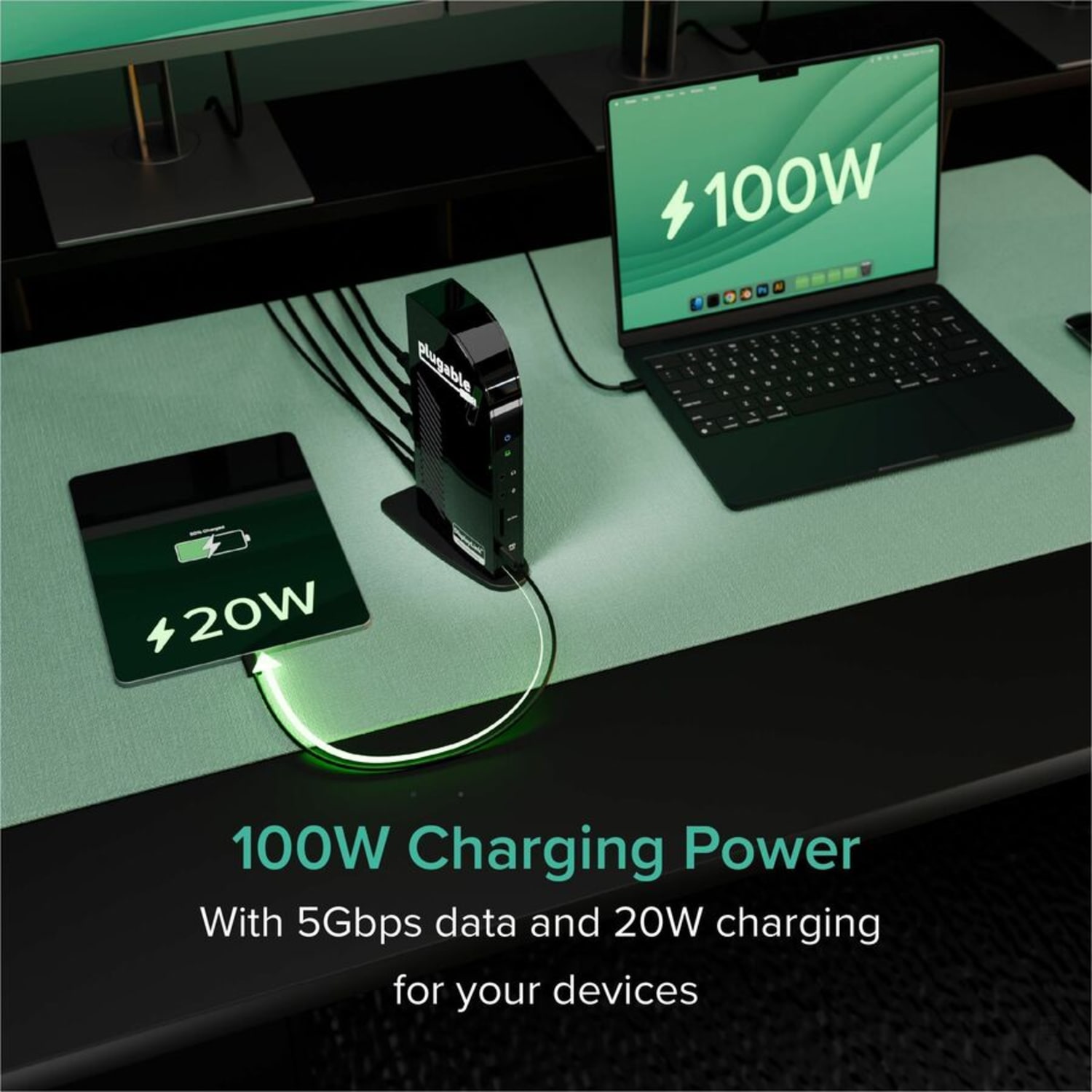Plugable USB-C Triple Display Docking Station with Charging Support Power Delivery  - UDULTCDL - Image 5