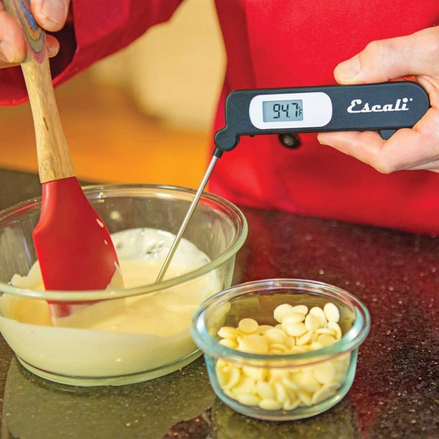 Escali Folding Digital Thermometer - 49 deg.F (-45 deg.C) to 392 deg.F (200 deg.C) - Alarm, Oven Safe, Easy to Read, Compact, Flexible Probe, Foldable, Portable - For Kitchen, Cooking, Food, Beef, Poultry, Pork, Veal, Ham, Meat - Image 4
