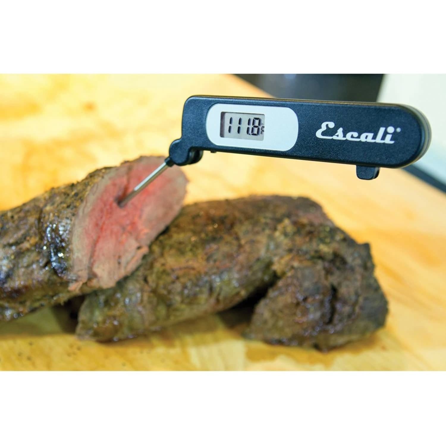 Escali Folding Digital Thermometer - 49 deg.F (-45 deg.C) to 392 deg.F (200 deg.C) - Alarm, Oven Safe, Easy to Read, Compact, Flexible Probe, Foldable, Portable - For Kitchen, Cooking, Food, Beef, Poultry, Pork, Veal, Ham, Meat - Image 6