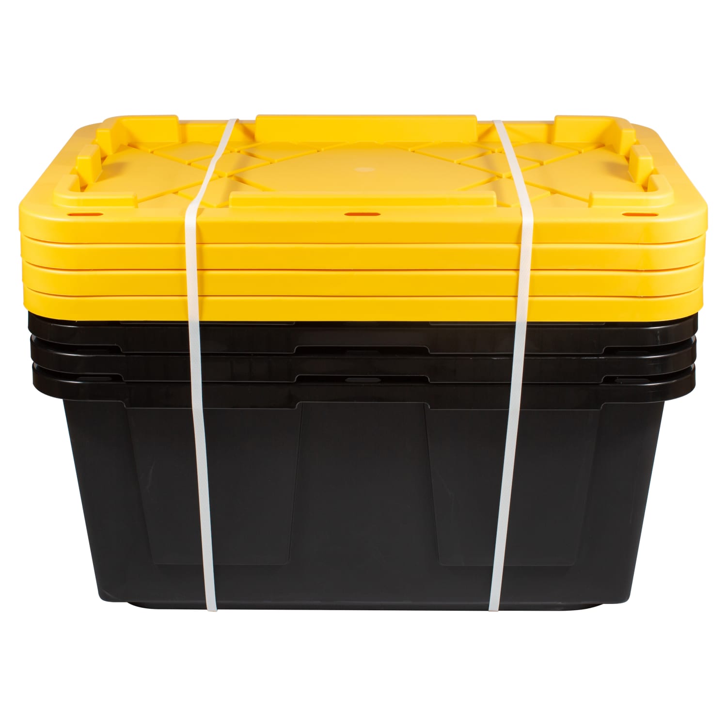 Office Depot Brand by Greenmade Professional Storage Totes, 23-Gallon, Black/Yellow, Pack Of 4 Totes - Image 3