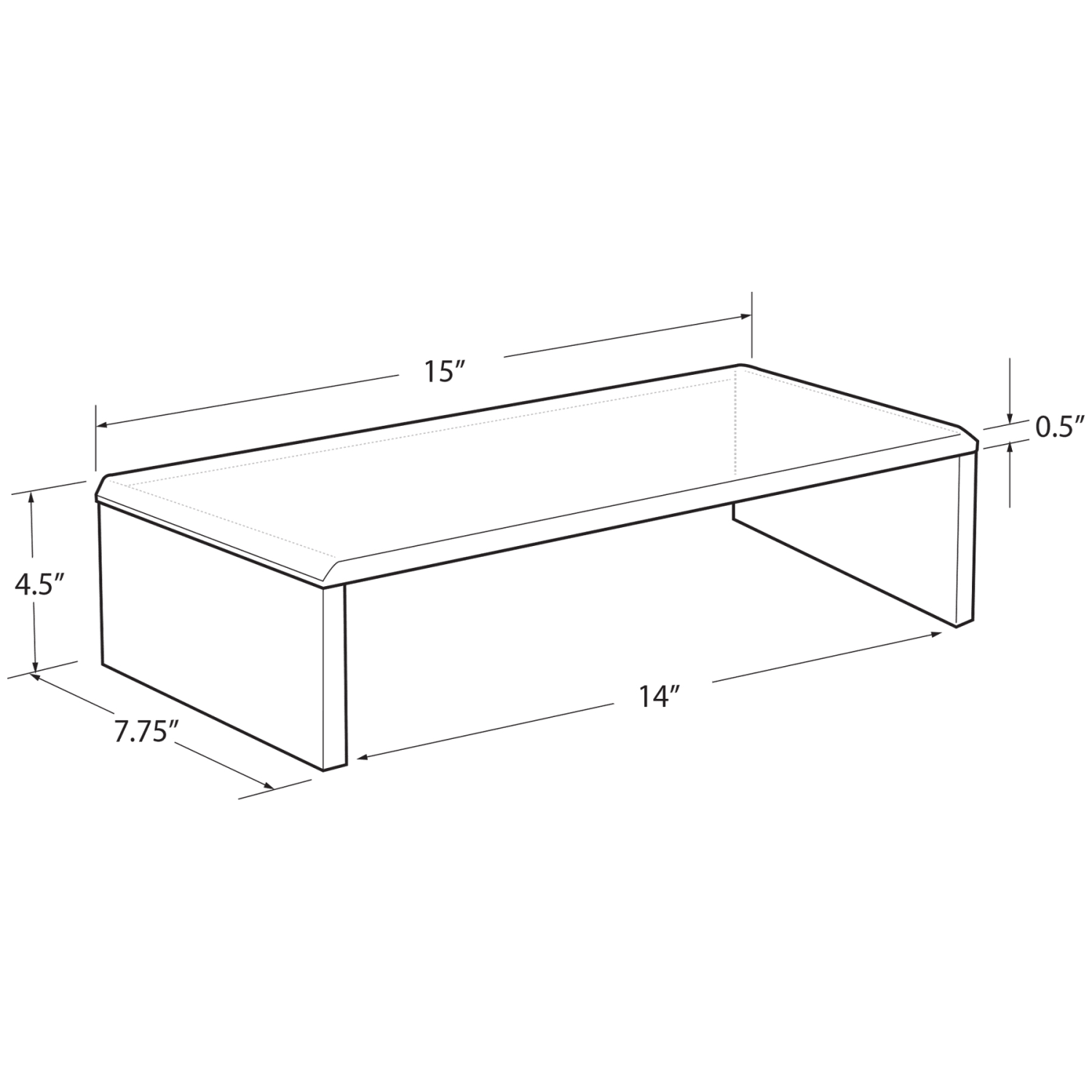 Azar Displays Acrylic Monitor Riser, 4-1/2inH x 15inW x 7-3/4inD, Clear - Image 6