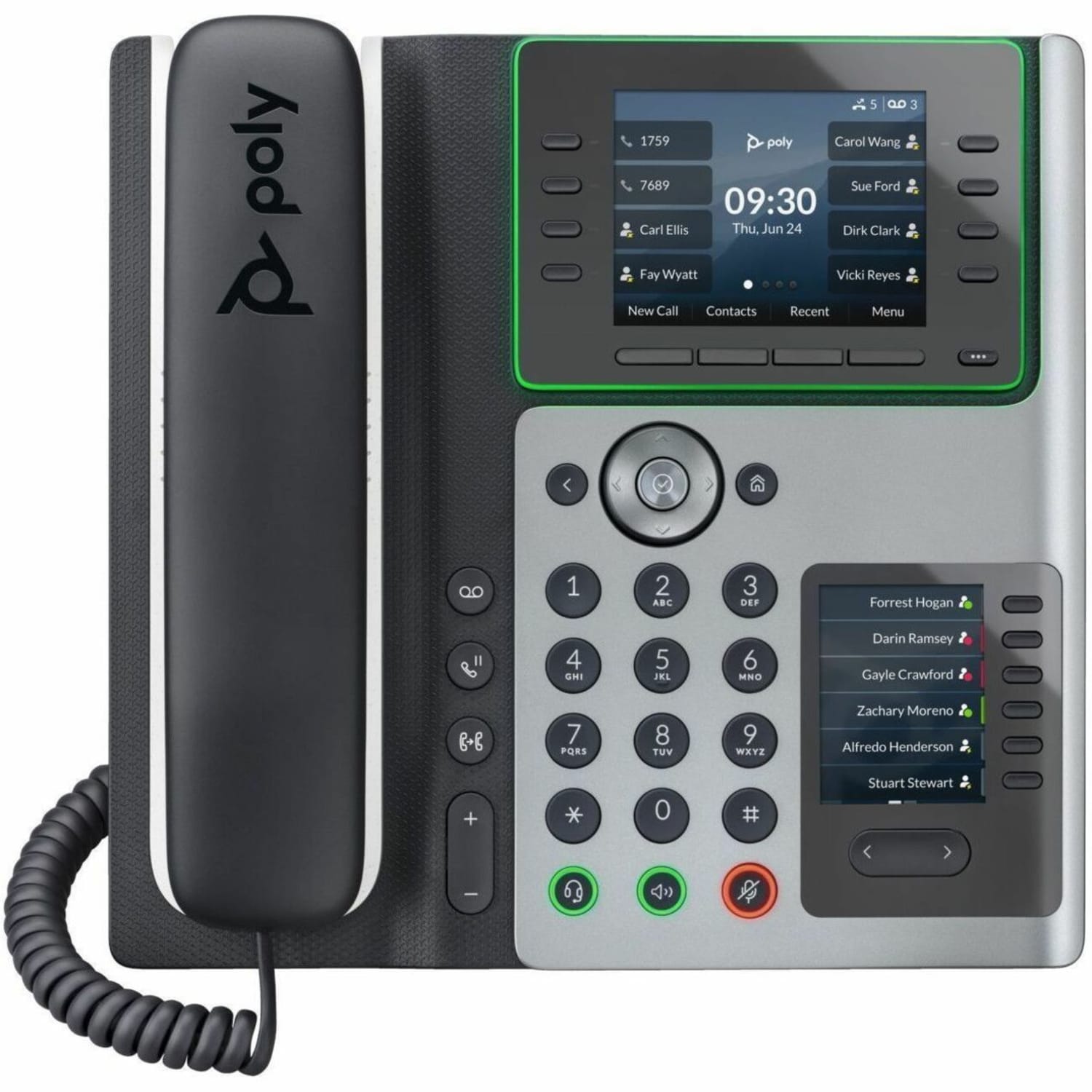 Poly Edge E400 IP Phone - Corded - Corded - Desktop - TAA Compliant - VoIP - 2 x Network (RJ-45) - PoE Ports
