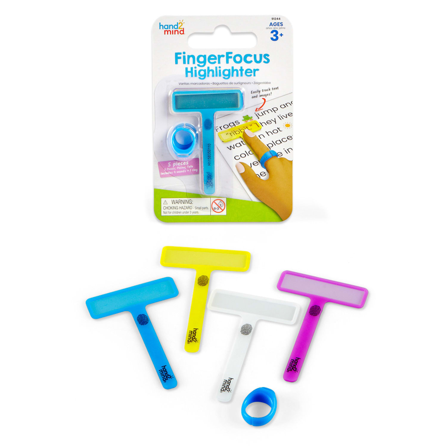 Hand2Mind FingerFocus Highlighter Set, Multicolor, Pack Of 3 Sets - Image 6