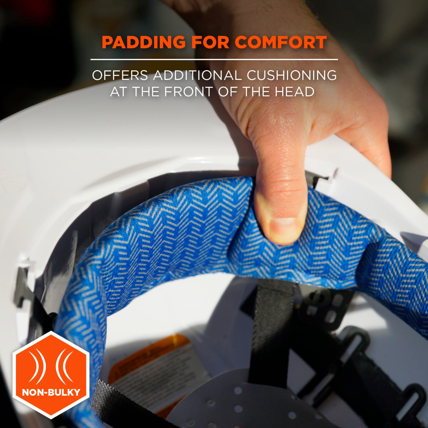 Ergodyne Chill-Its 6611 Hard Hat Cooling Sweatband Pads, Blue, Pack Of 3 Pads - Image 6
