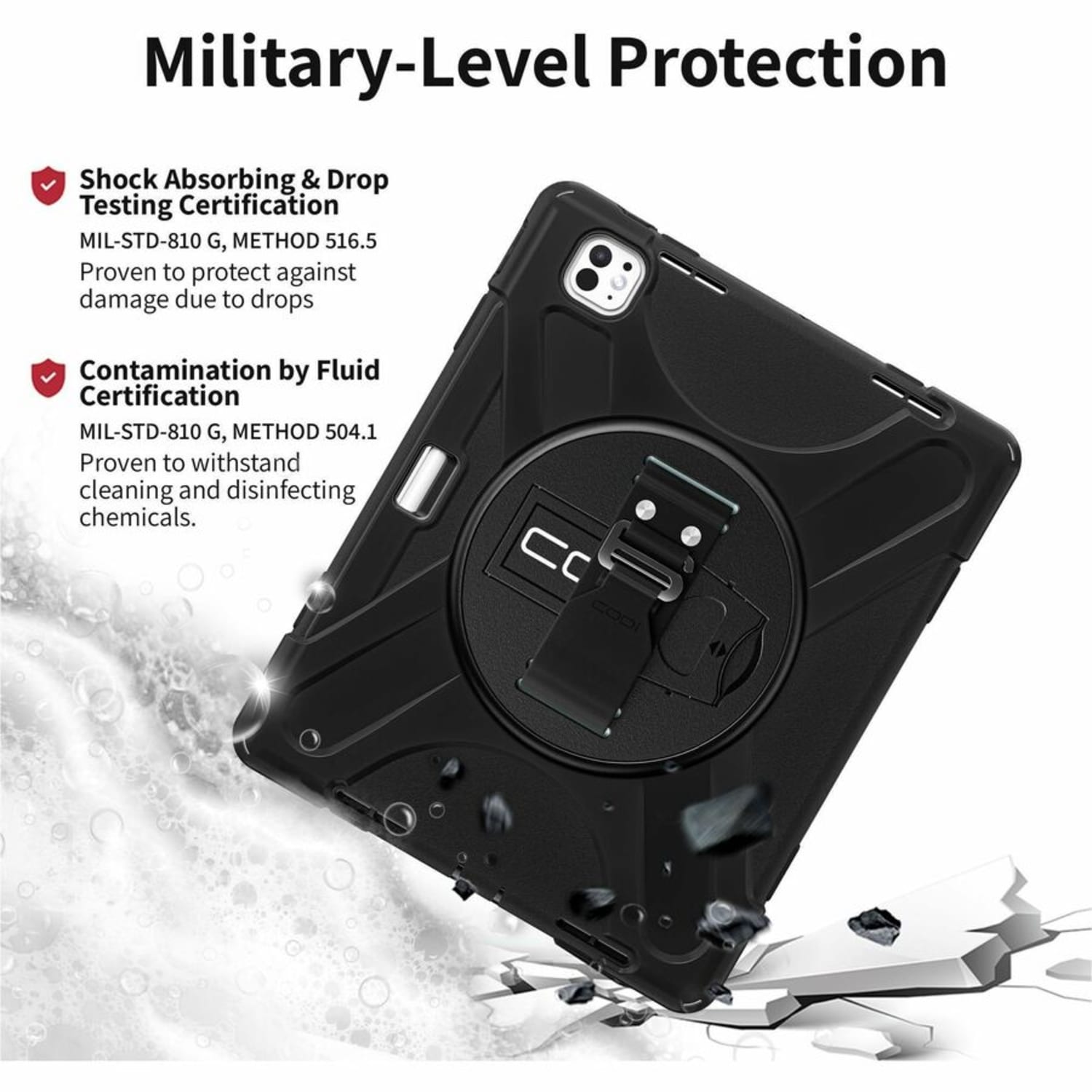 CODi Rugged Carrying Case for 13in Apple iPad Pro 13 (2024) Tabletant Resistant, Bump Resistant, Damage Resistant - Image 4