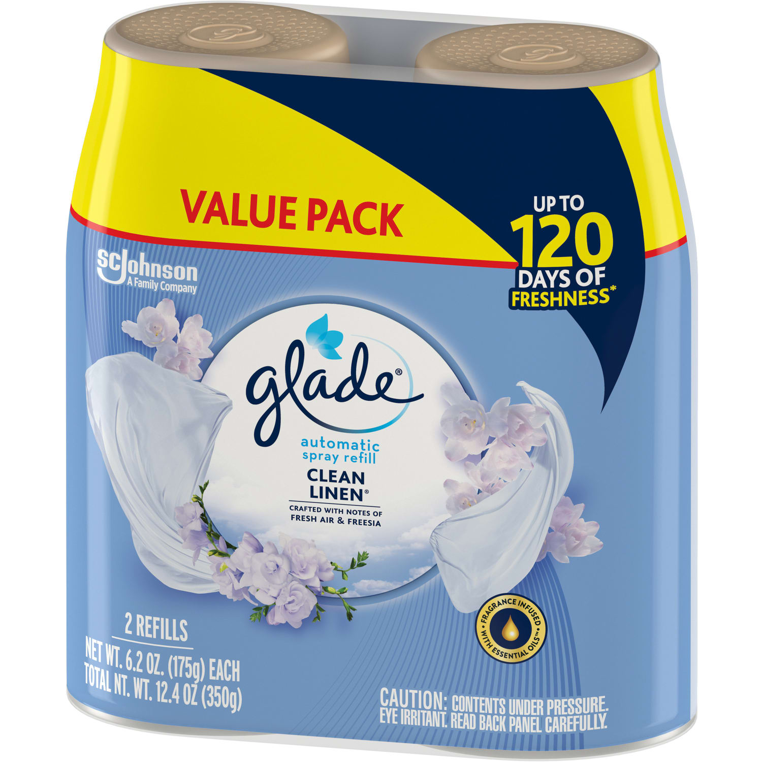 Glade Automatic Spray Refills, Clean Linen Scent, 12.4 fl oz, Pack Of 2 Refills - Image 3