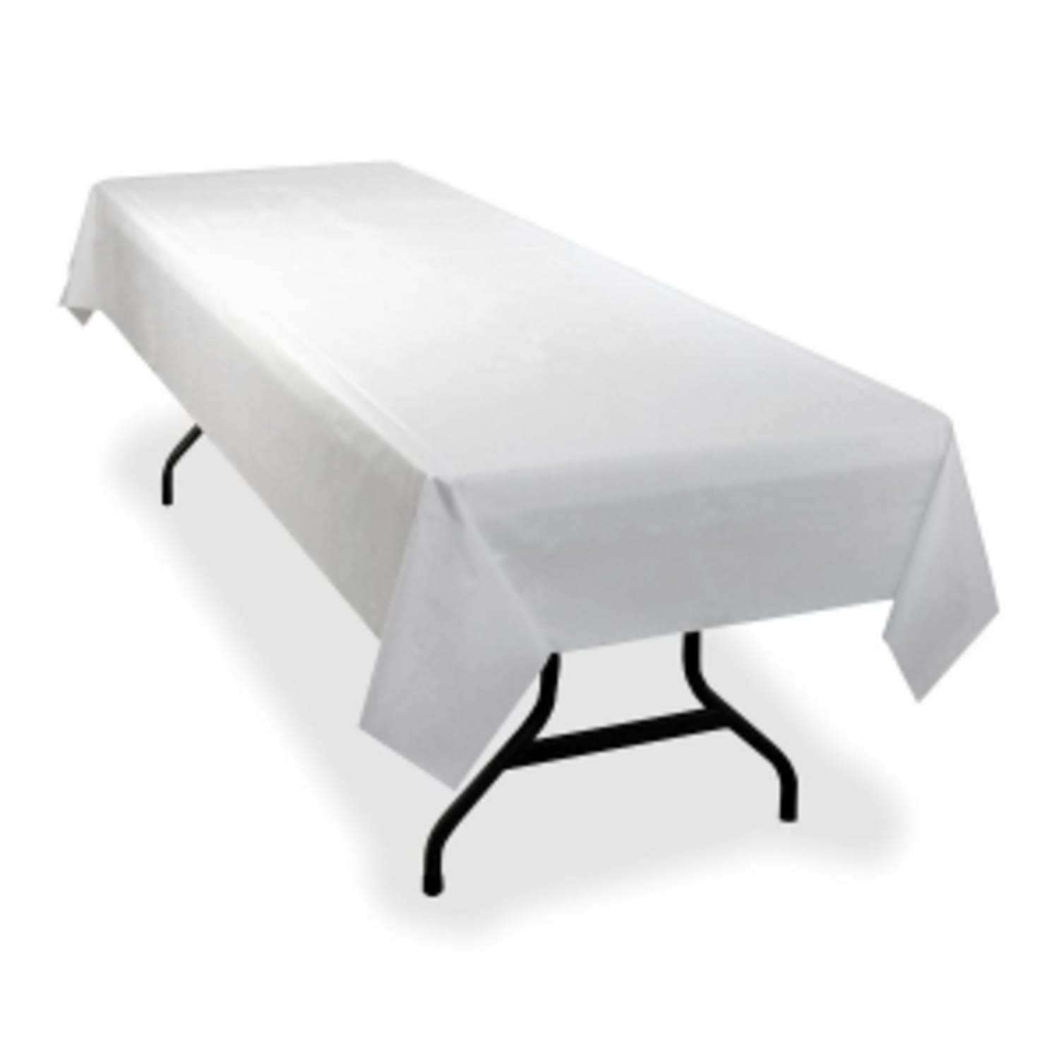 Genuine Joe Banquet-size Plastic Tablecover - 300 ft Length x 40in Width - 6 / Carton - Plastic - White - Image 4