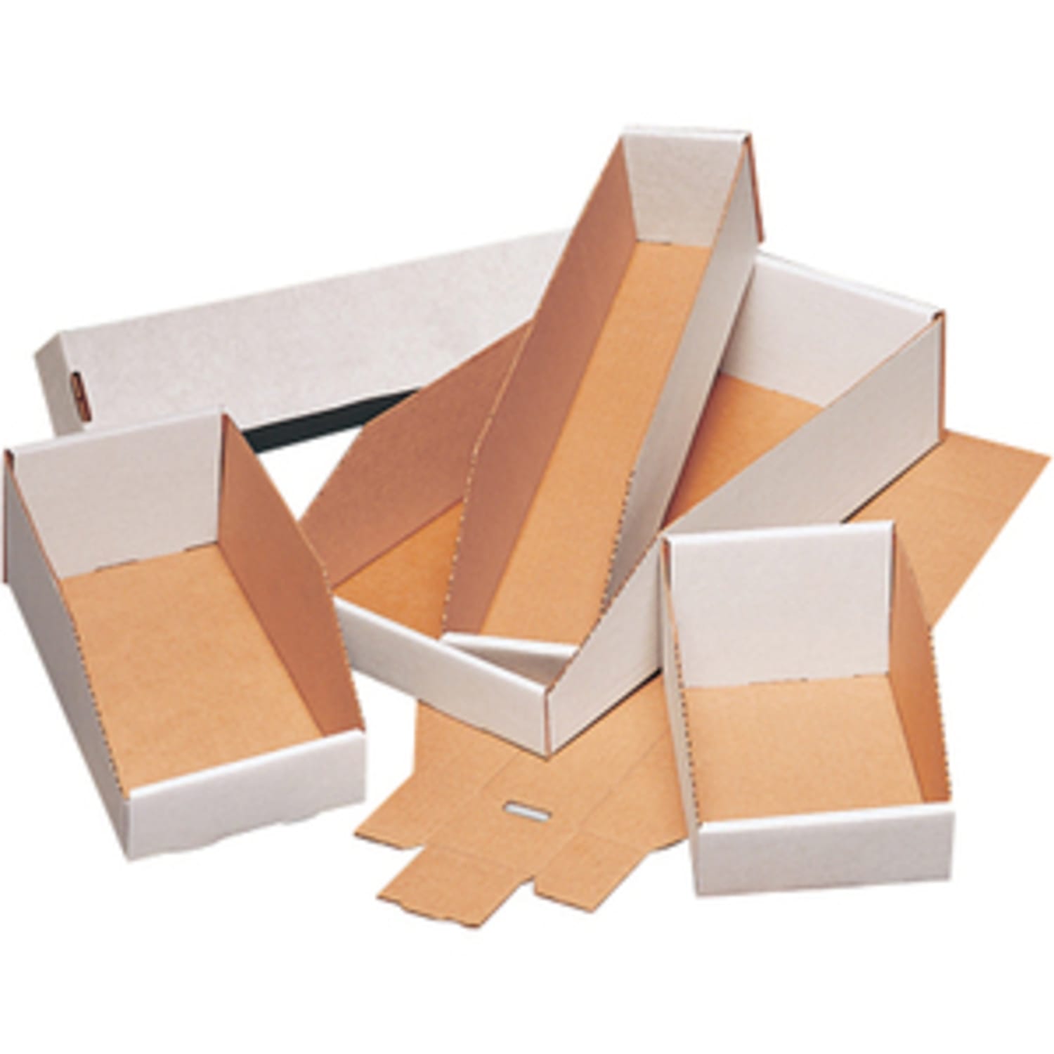 Partners Brand Open Top Bin Boxes, 4in x 18in x 4 1/2in, White, Case Of 50 - Image 4