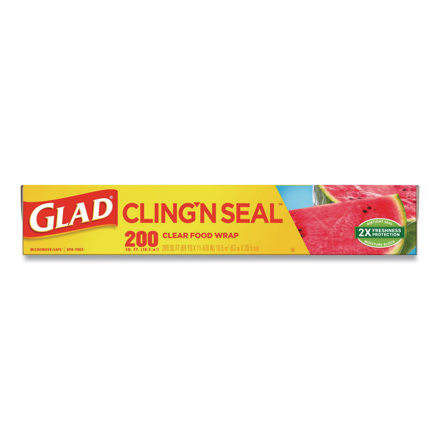 Glad ClingWrap Plastic Wrap, 200 Square Foot Roll, Clear, 12 Rolls/CT - Image 3