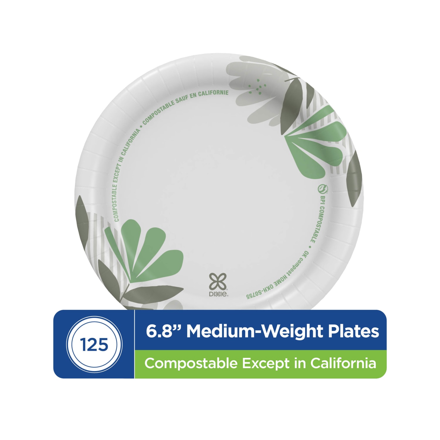 DIXIE 6 7/8IN MEDIUM-WEIGHT PAPER PLATES BY GP PRO (GEORGIA-PACIFIC), PATHWAYS, PACK of 125 PLATES - Image 3