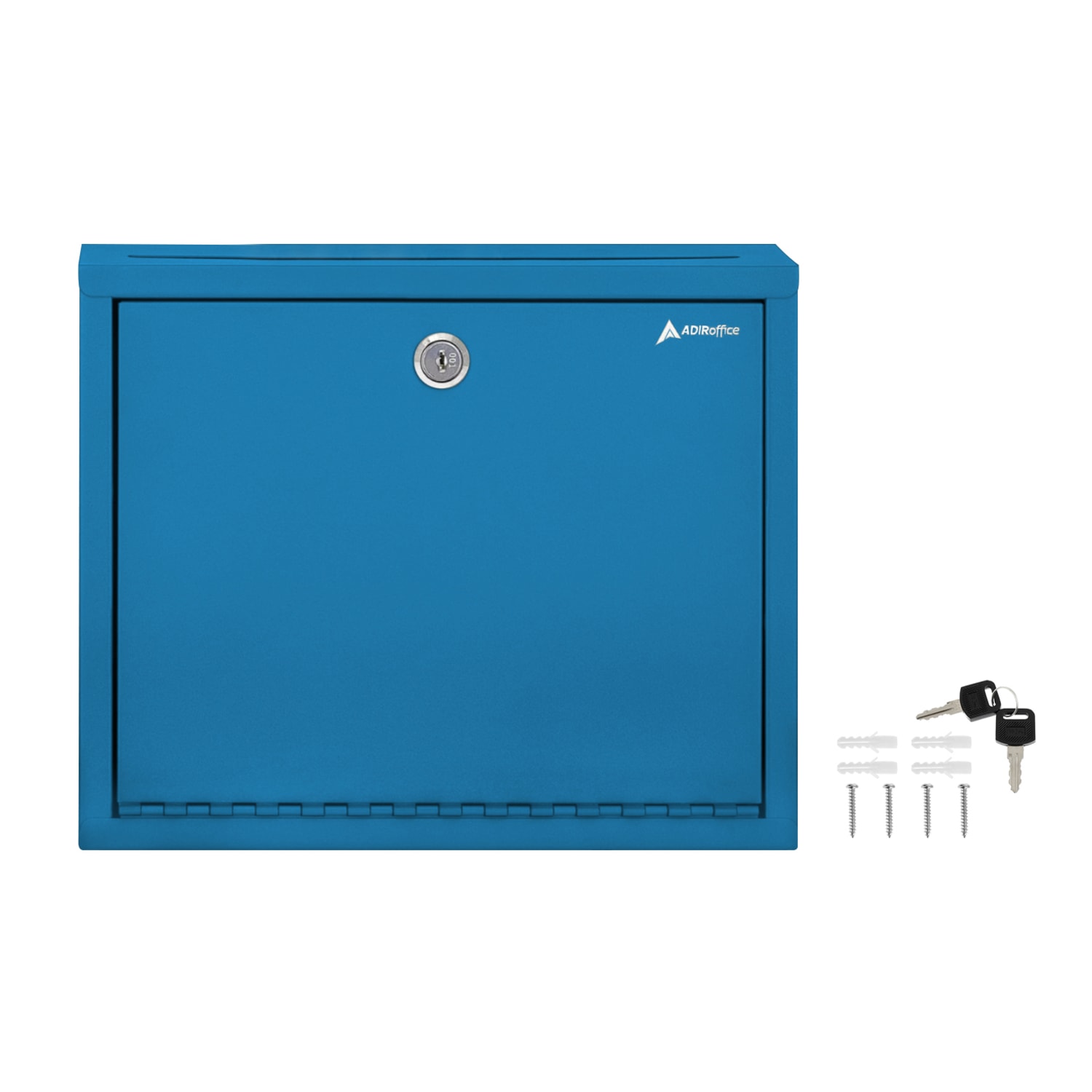 Alpine AdirOffice Large Size Steel Multi-Purpose Drop Box, 10inH x 12inW x 3inD, Blue
