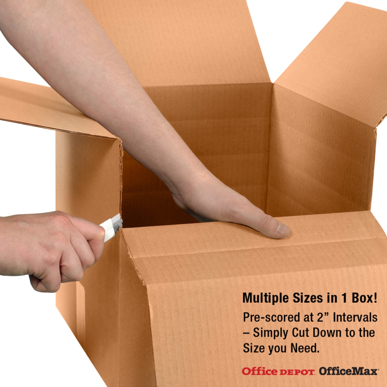 Partners Brand Multi-Depth Corrugated Boxes, 10in x 10in x 10in, Scored 8in, 6in, Kraft, Pack Of 25 - Image 5