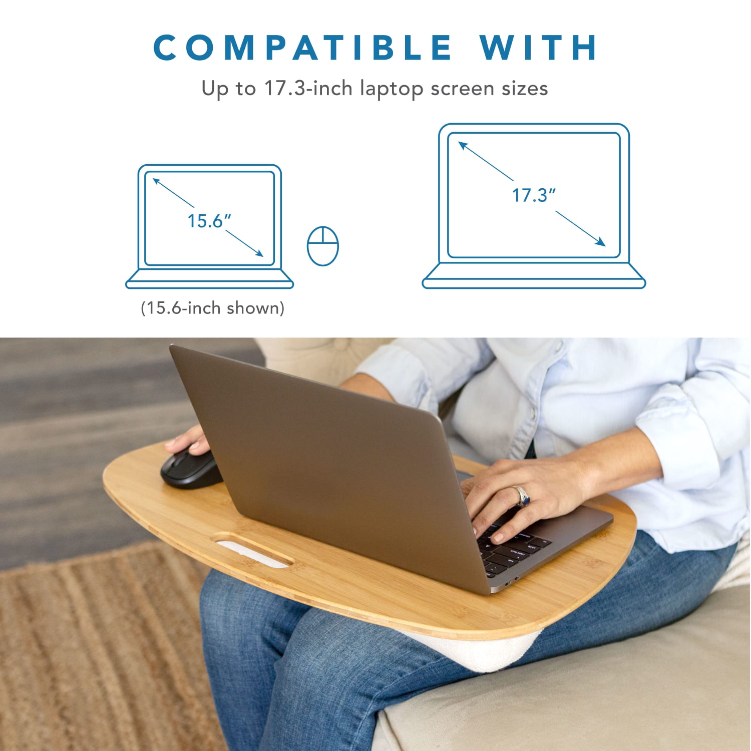 LapGear Bamboo Lap Desk, 2-13/16inH x 22-7/16inW x 2-13/16inD, Natural - Image 4