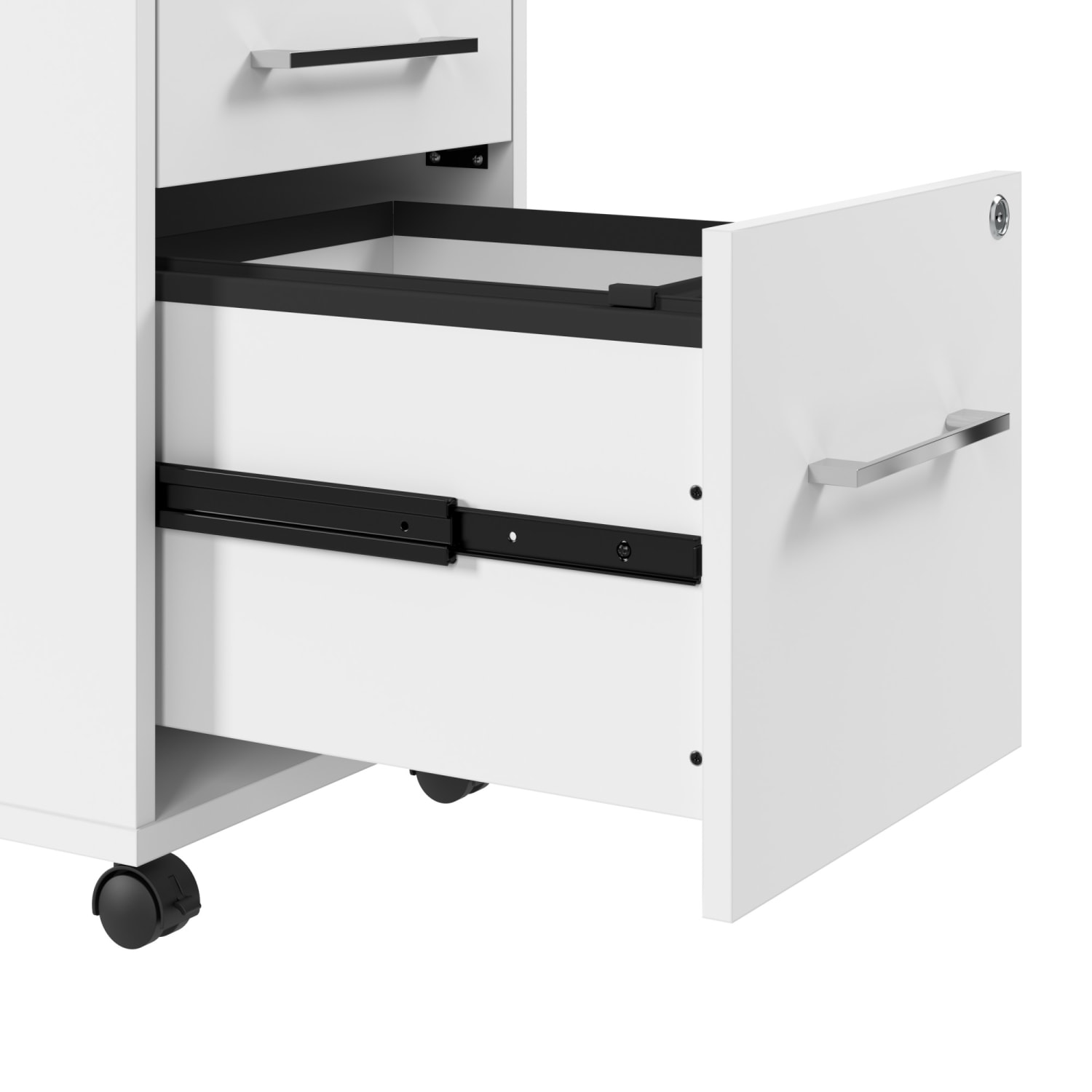 Bush Business Furniture Hustle 48inW Computer Desk and Storage Cabinet with Drawers and Shelves, White, Standard Delivery Service - Image 6