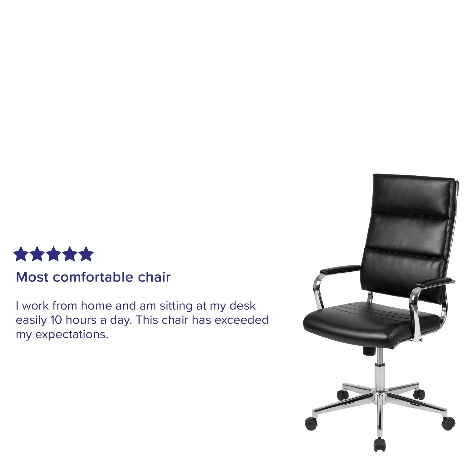 Flash Furniture LeatherSoft Faux Leather High-Back Contemporary Executive Office Chair, Black - Image 6
