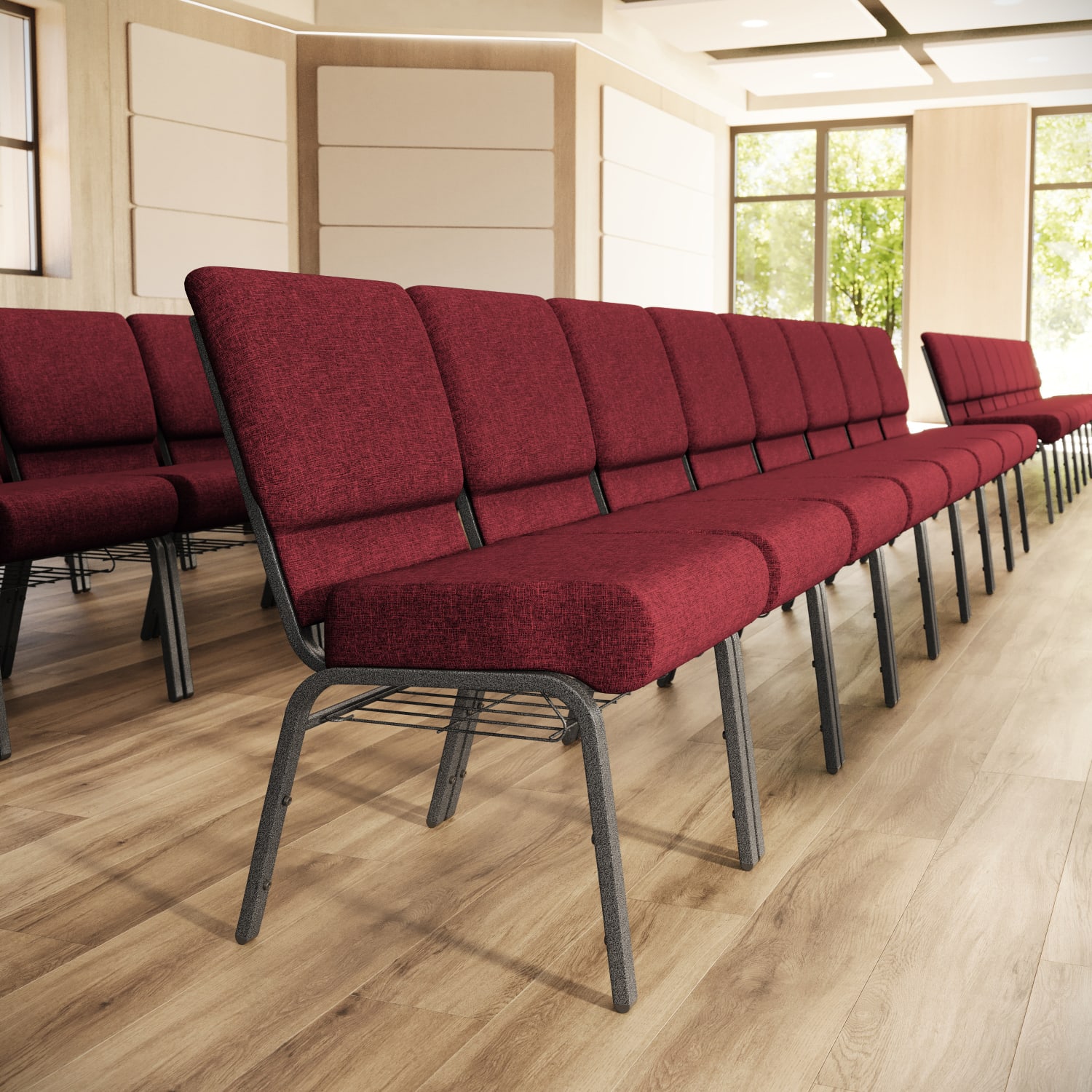 Flash Furniture HERCULES Series Church Chair With Book Rack CrimsonSilver Vein PopularChairscom Flash Furniture HERCULES Series Church Chair With Book Rack CrimsonSilver Vein PopularChairscom