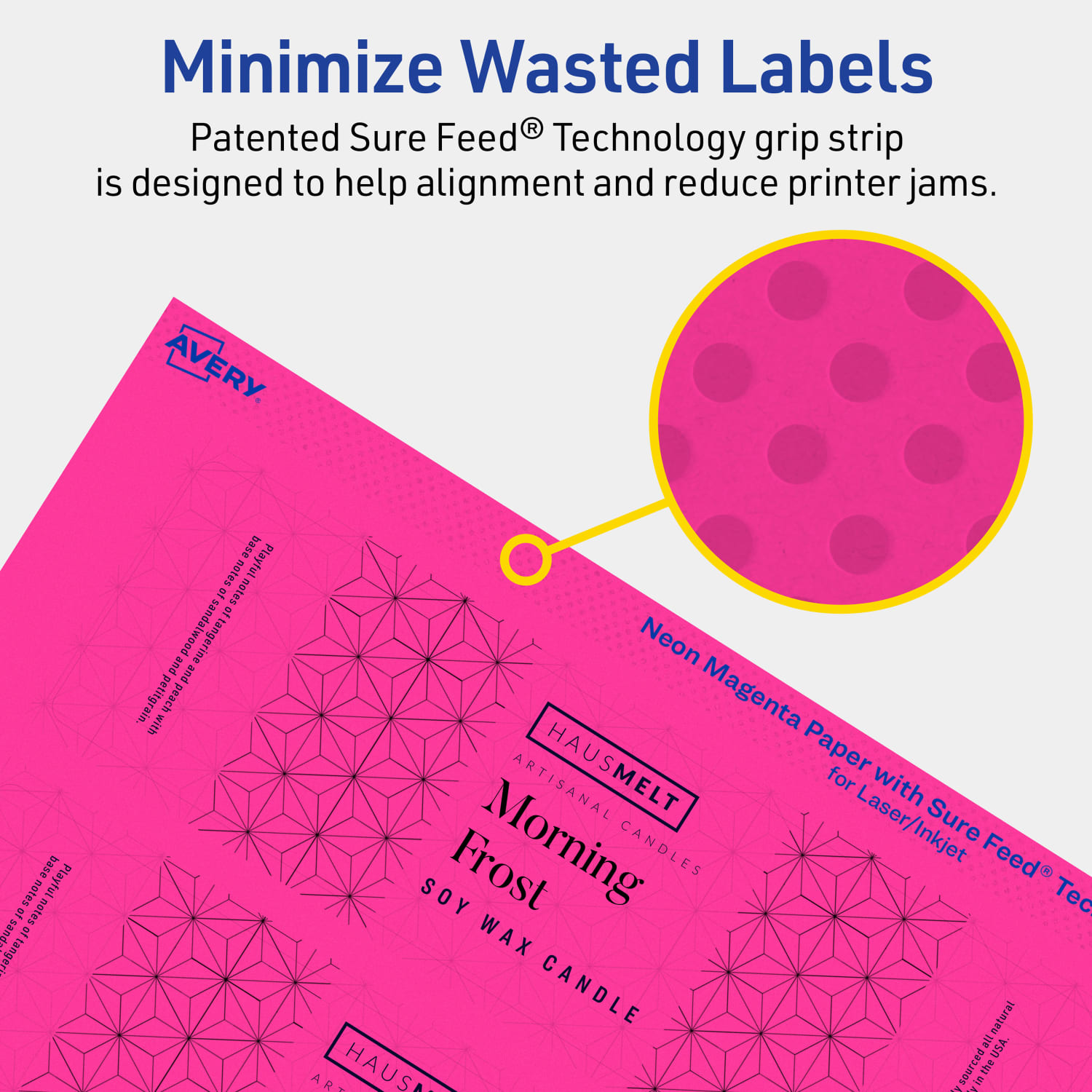 Avery Print-To-The-Edge Labels With Sure Feed Technology, 94243-NMP40, Rectangle, 2in x 7in, Matte Neon Magenta, Pack of 160 - Image 5