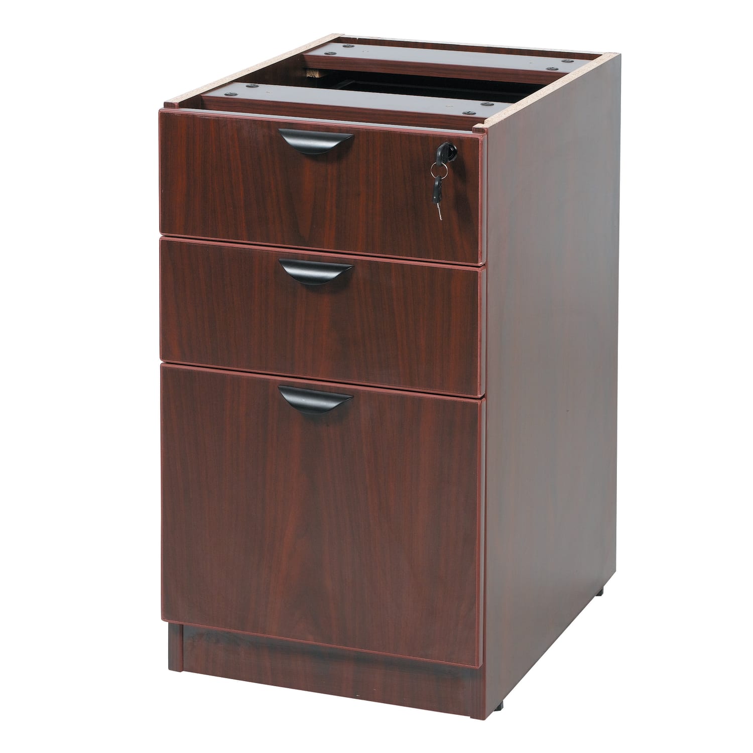 Boss Office Products 71inW Executive U-Shaped Desk With Box/Box/File Storage Pedestal, Mahogany - Image 6