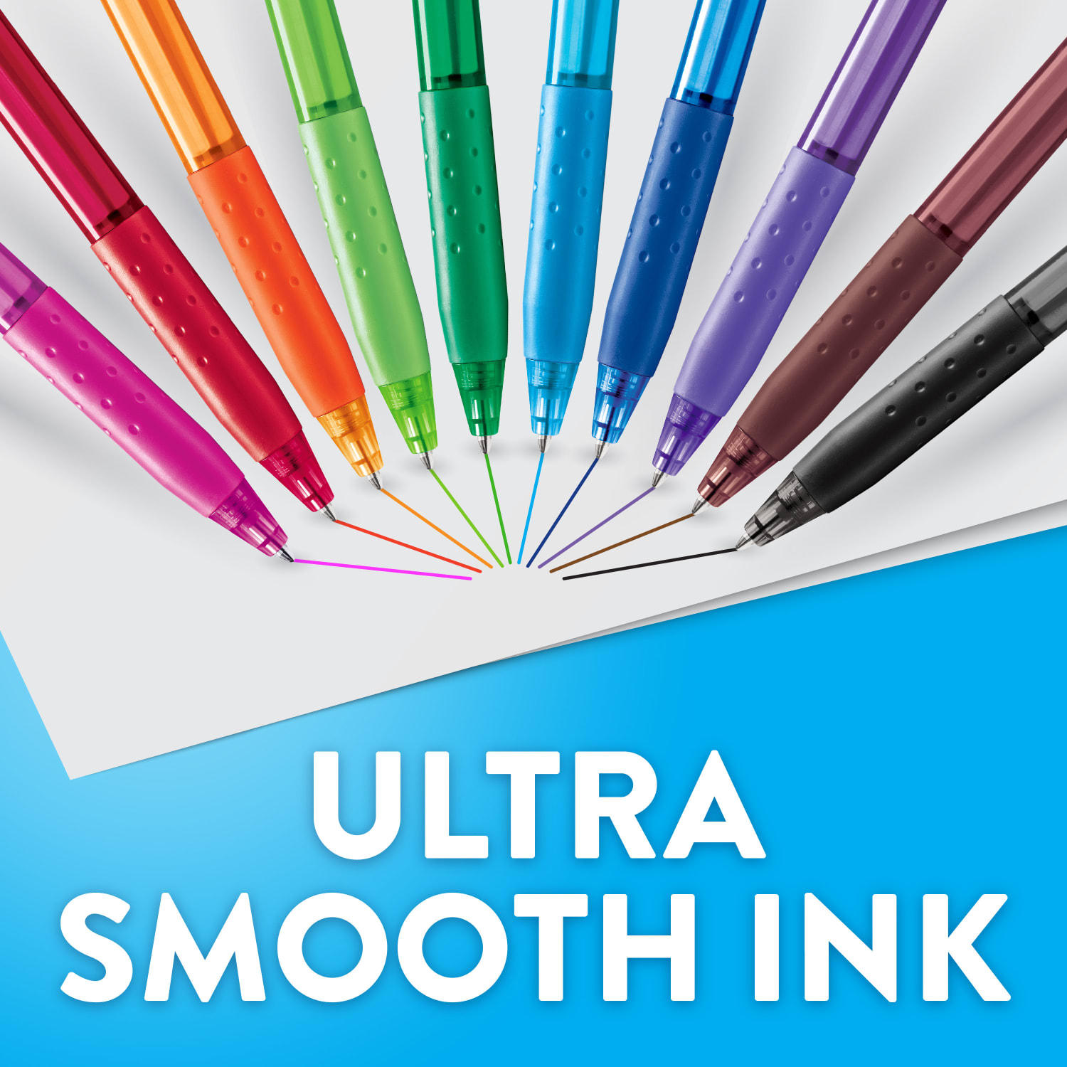 Paper Mate 300RT Effortless Glide Ballpoint Pens, Medium Point, 1.0 mm, Transparent Barrels, Black Ink, 8 Count - Image 3